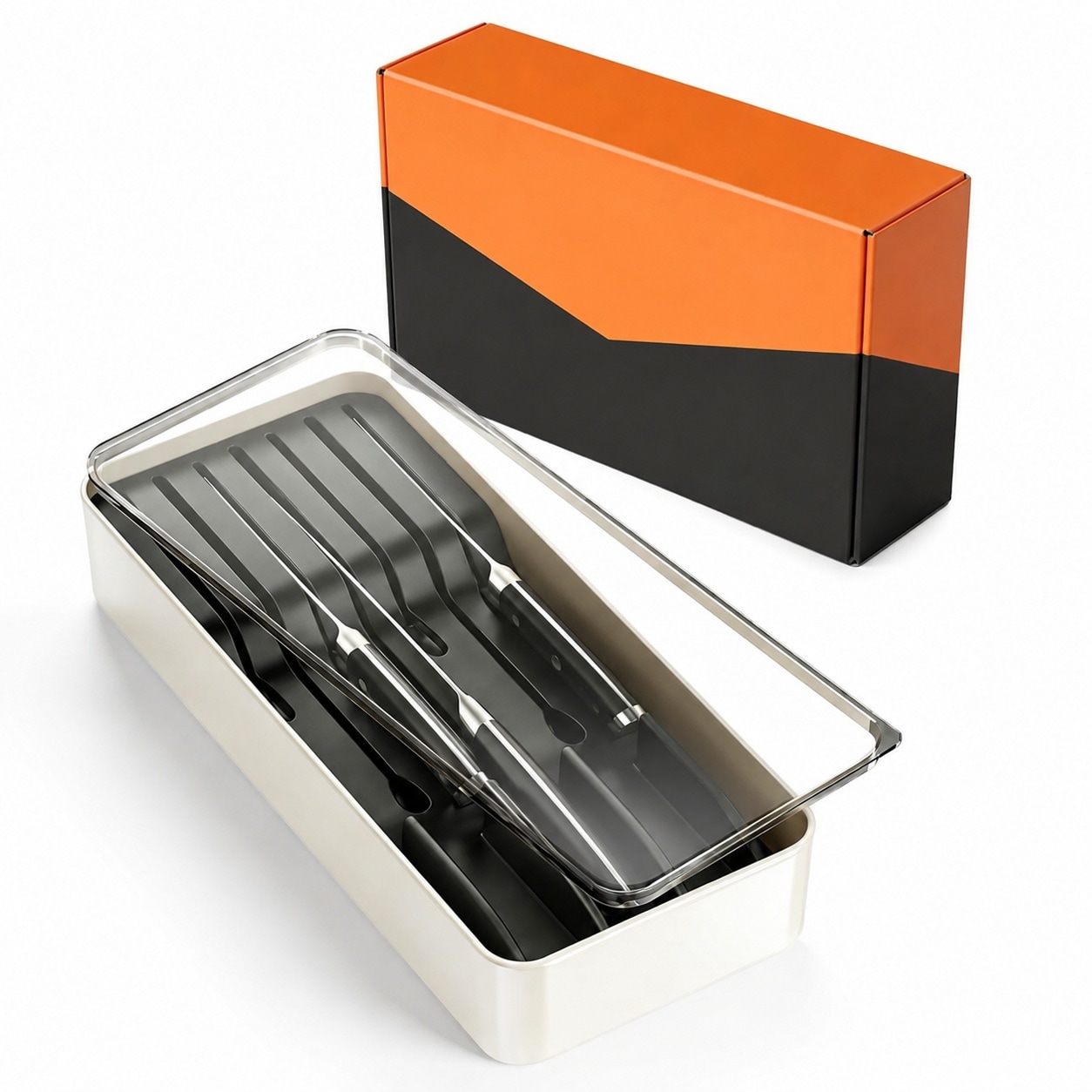 Aoibox  2 in 1 Detachable 7 Slot Knife Block and Silverware Drawer Organizer BPA Free 14 5 x 6 3 x 2 7 in