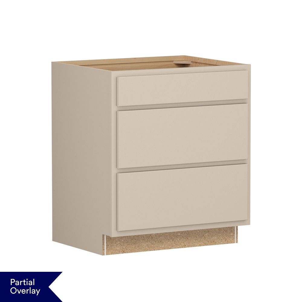 Shenandoah Breckenridge POL 33-in W x 34.5-in H x 24-in D Oat Painted Drawer Base Fully Assembled Cabinet Recessed Panel Shaker