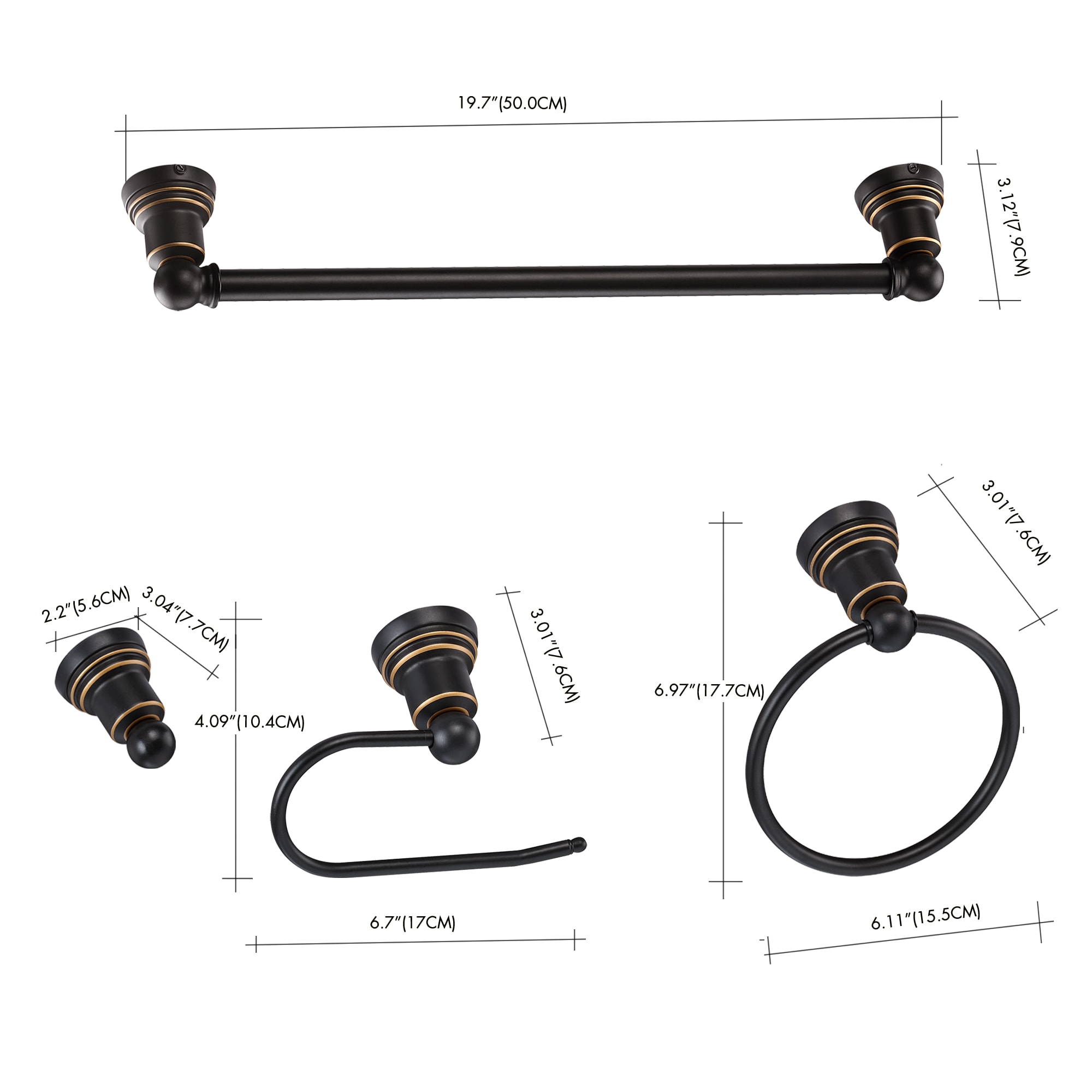 FAYMART LIGHTING FLB71113-ORB Decorative-Bath-Hardware-Kits - View #2