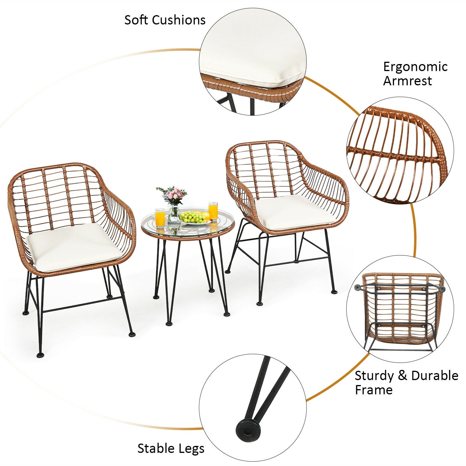 Slickblue D-CO-HW73807PO Patio-Dining-Sets - View #6