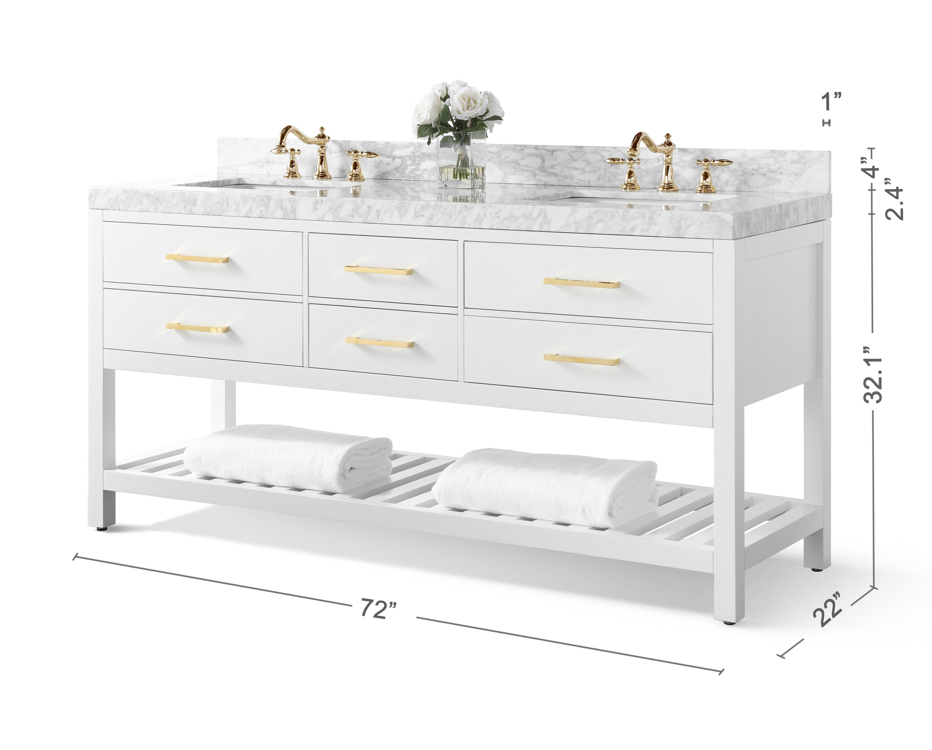 Ancerre Designs VTSELIZABETH72WCWGD Bath-Vanity-Combo - View #6