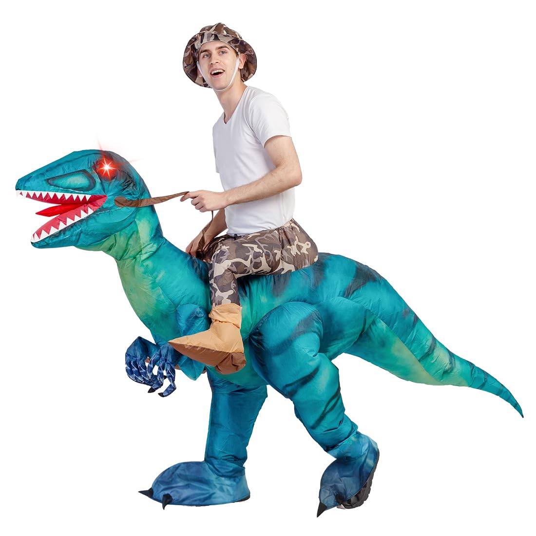 GOOSH DJ-FZ-80214-72  72 inch Inflatable Dinosaur Costumes for Adults, Blow Up Dinosaur Costume Adult Size, Funny Halloween Costumes Women Man Adult Dinosaur Costumes for Halloween Party Cosplay