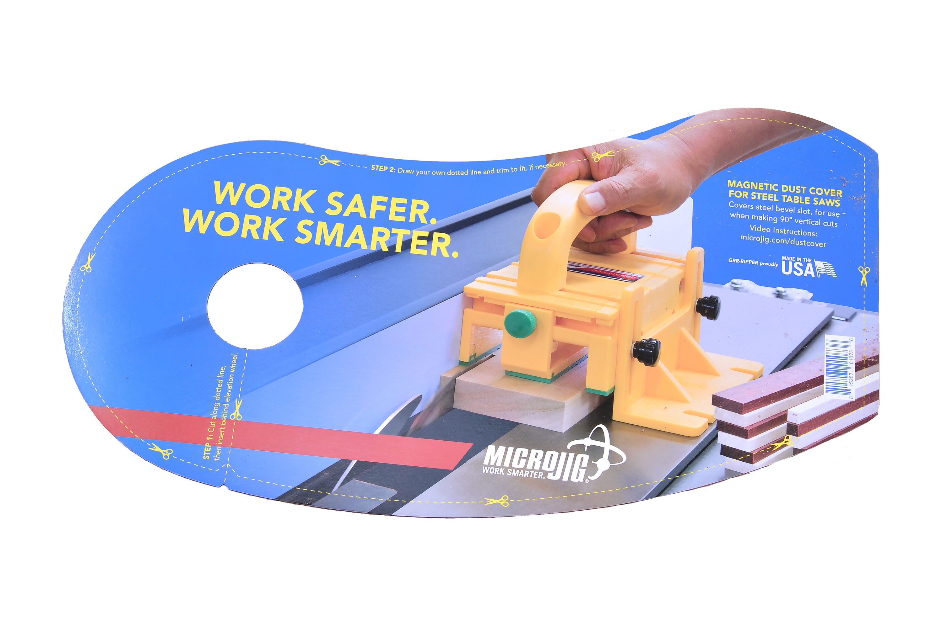 MICROJIG MDC-17 Magnetic Bevel Slot Dust Cover for Steel Cabinet Table Saws Customizable Fit Improves Dust Collection for 90-Degree Vertical Cuts