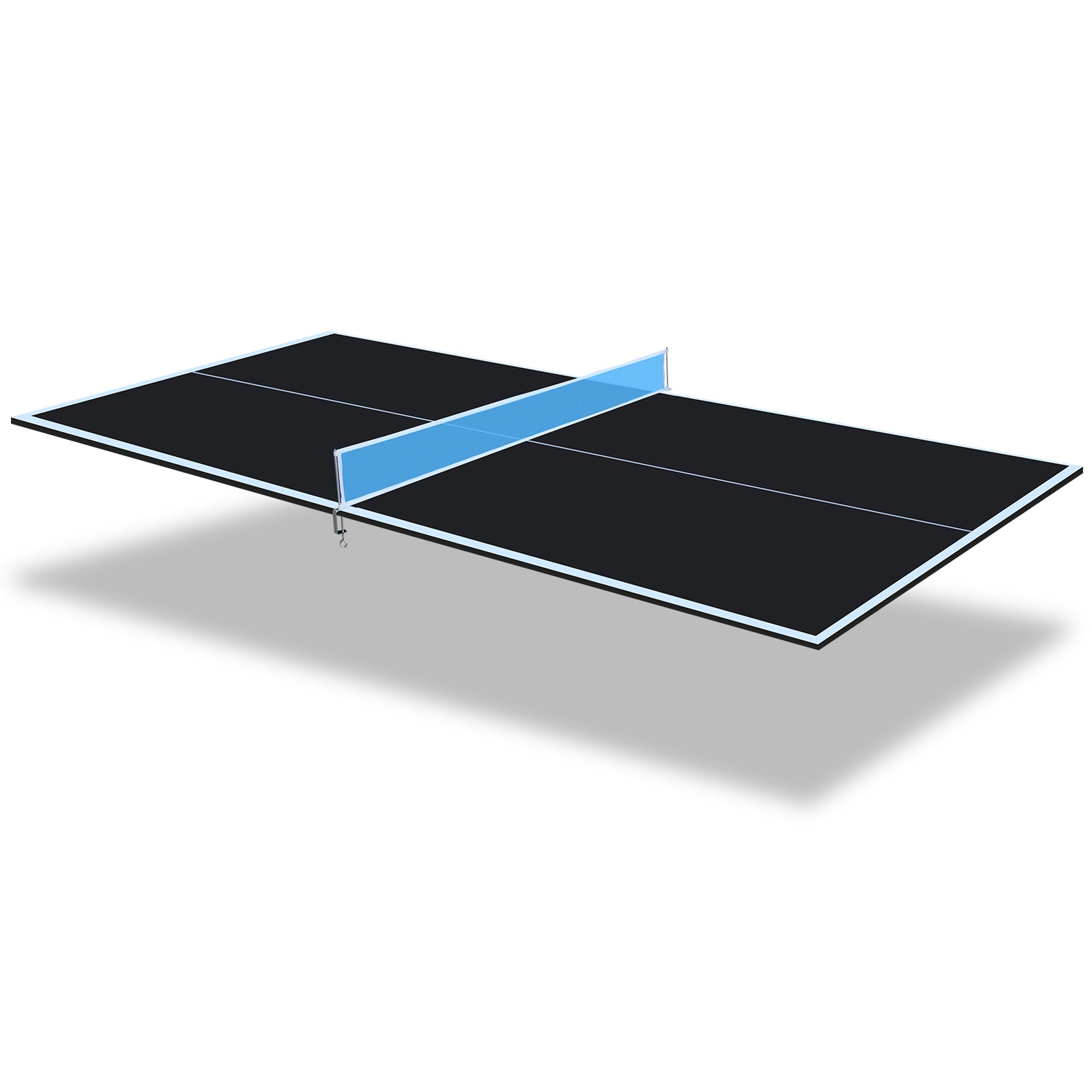 Huluwat 8 Feet Black Foldable Portable Mid Size Ping Pong Table Tennis Conversion Top for Indoor Games