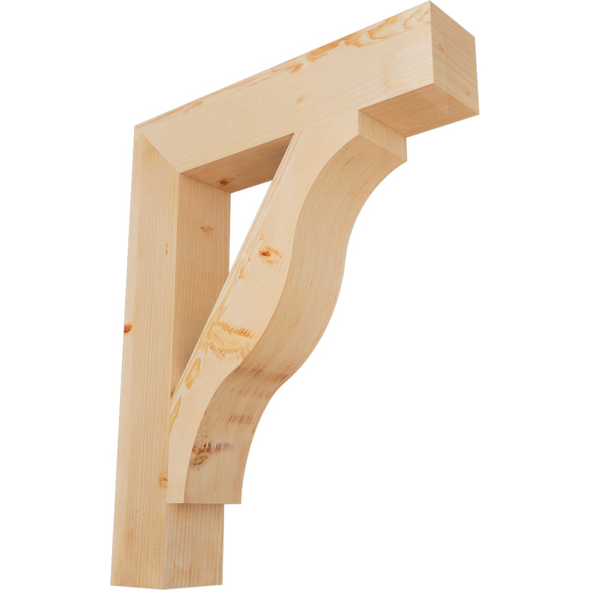 Ekena Millwork BKT06X30X38FST05SDF Funston Block Smooth 5-1/2-in x 30-in x 38-in Douglas fir Brown Wood Standard bracket