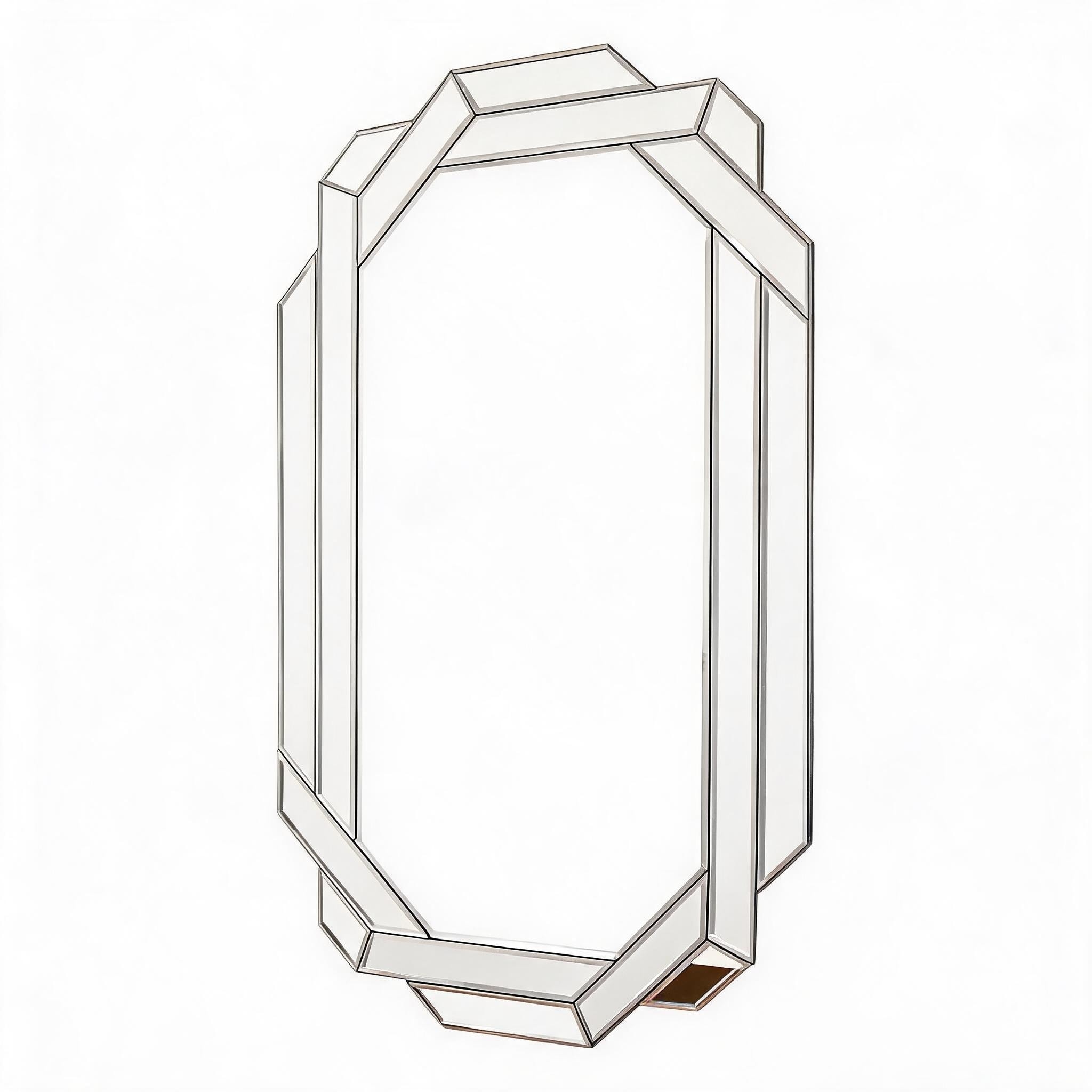 LIVACA 36 inch x 24 inch Silver Frameless Beveled Edge Large Wall Mirror with Versatile Horizontal or Vertical Hanging