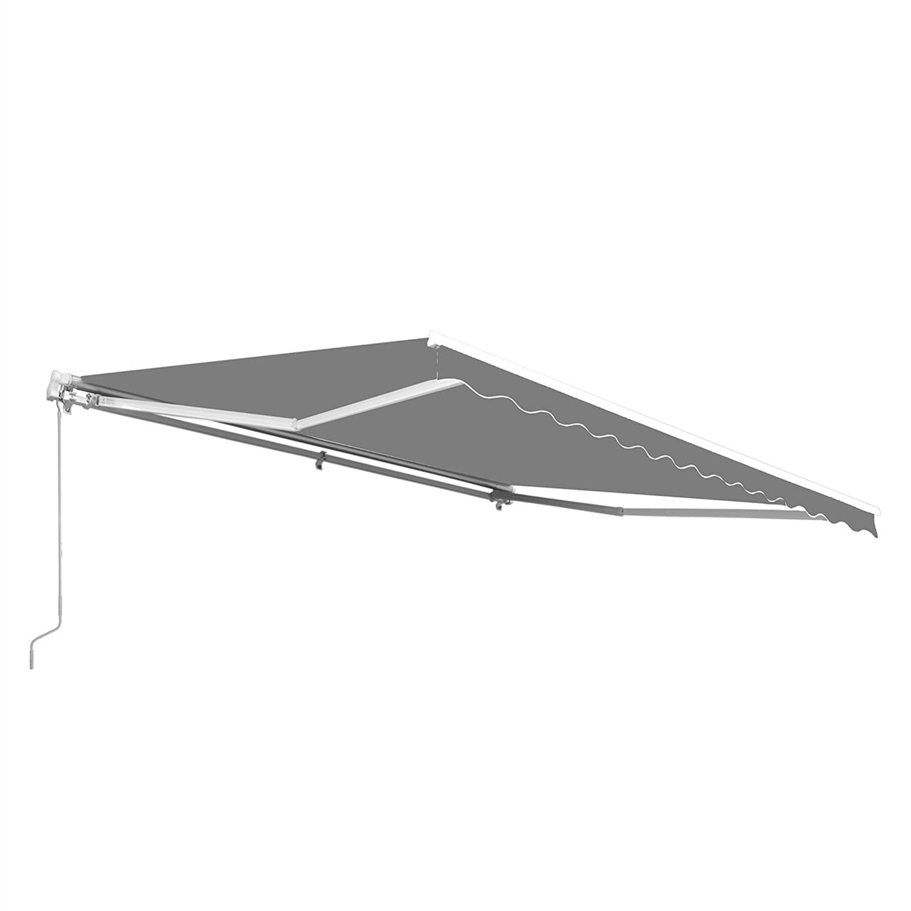 ALEKO AW13X10GY80-LO 156-Inches Wide x 120-Inches Projection x 10-Inches Height Metal Gray Solid Manual Retractable Patio Awning