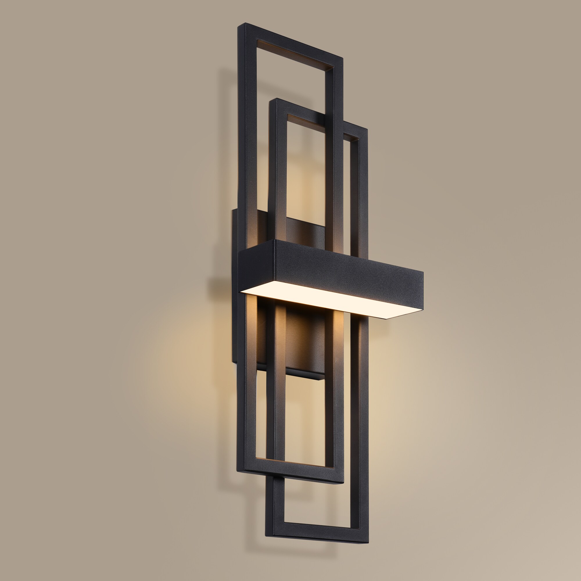 LamQee Wall Sconces 20-in H Brushed Black Integrated LED Outdoor Wall ...