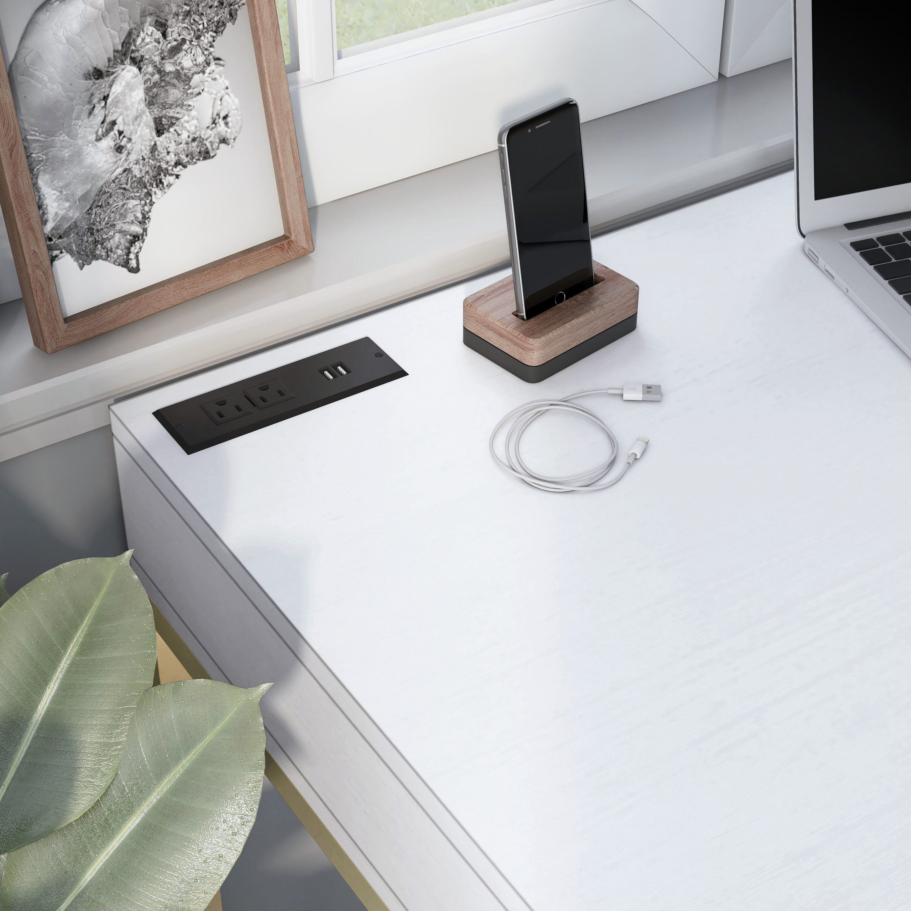 Furniture of America IDF-DK406WH-USB desks - View #8