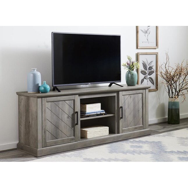 Homenations Traditional Washed Grey Tv Stand (Accommodates TVs up to 60 ...