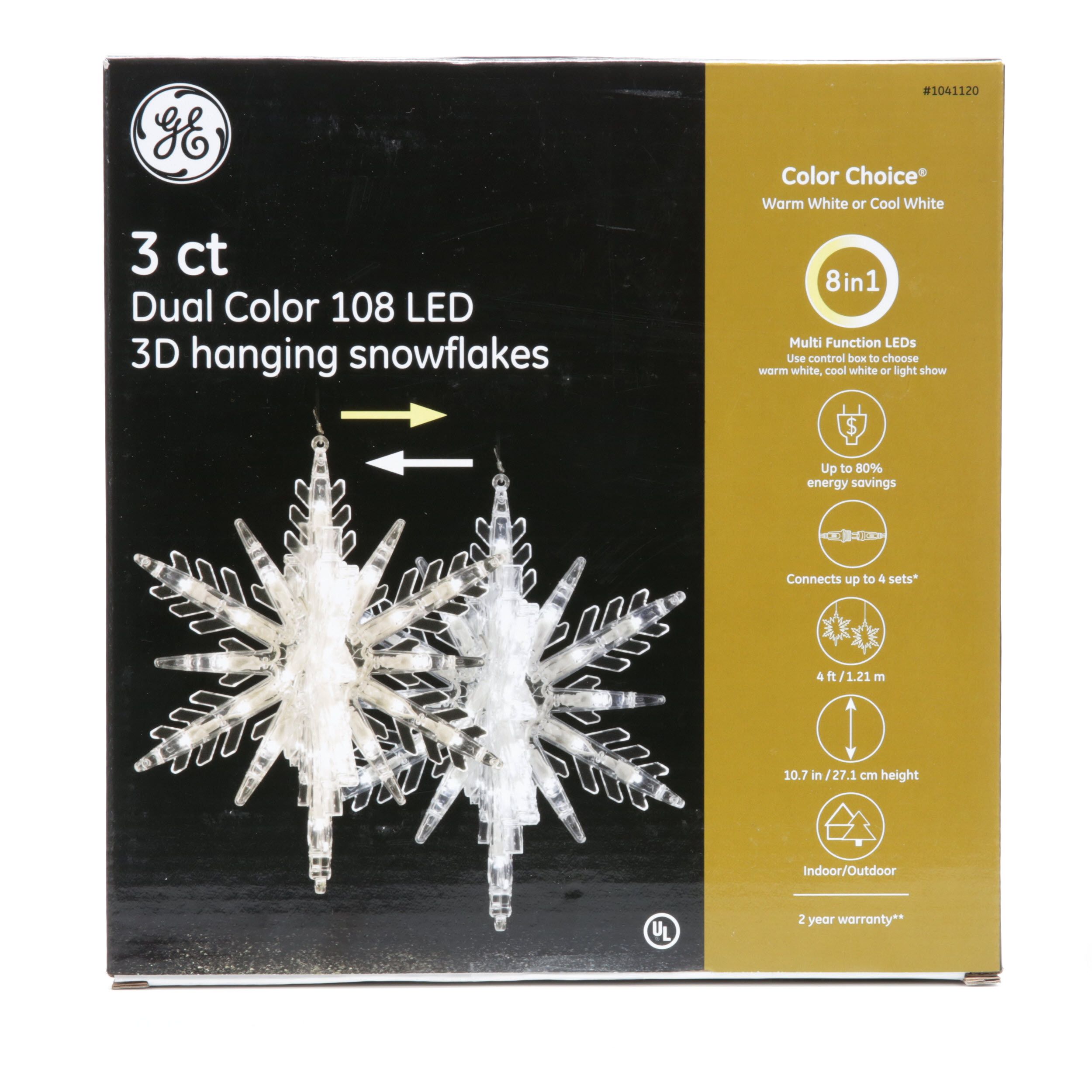 ge 48 led color changing snowflake