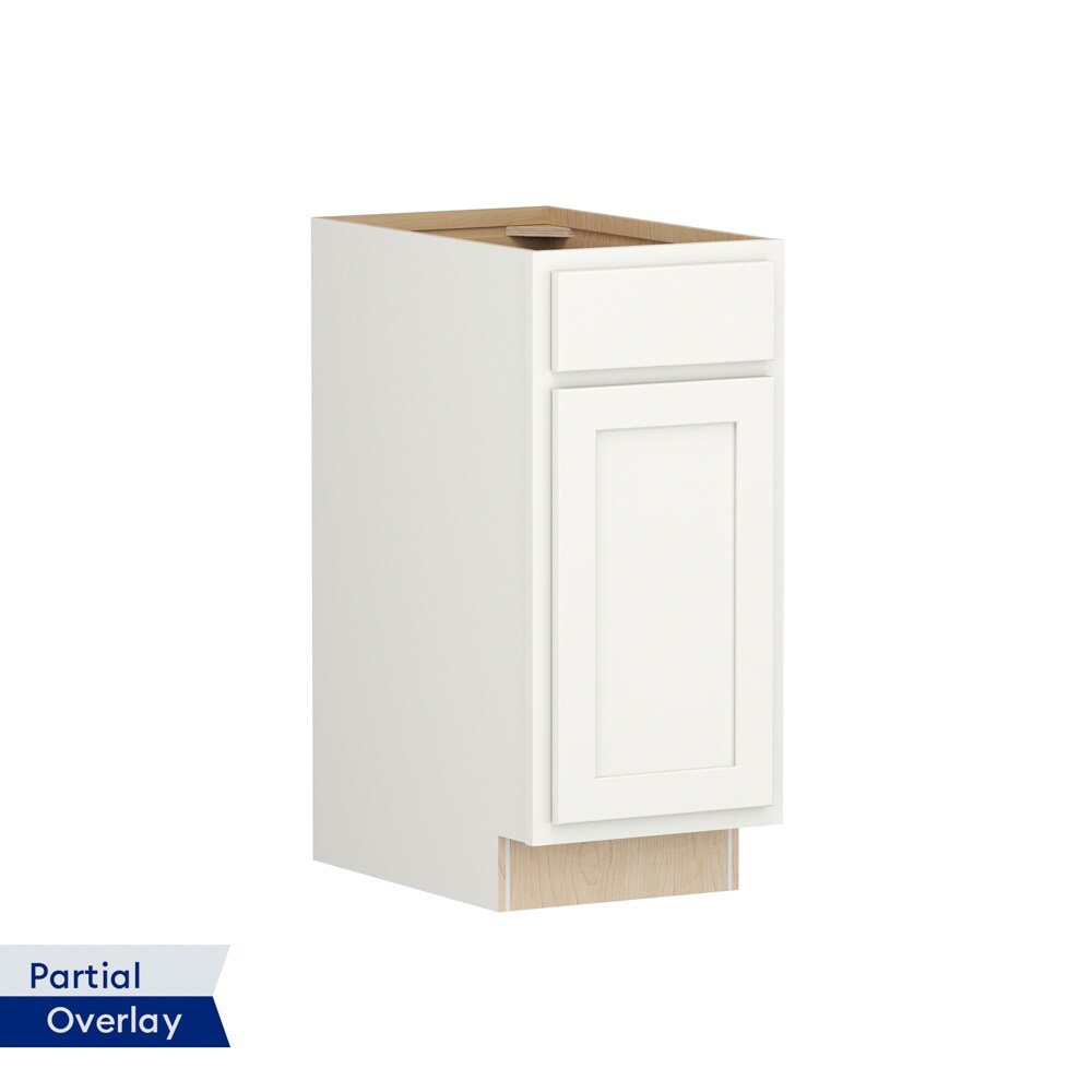 Shenandoah PRO Express Breckenridge 12-in W x 34.5-in H x 24-in D Linen Partial Overlay 1-Drawer Base Fully Assembled Plywood Cabinet (Recessed Panel Shaker Style)