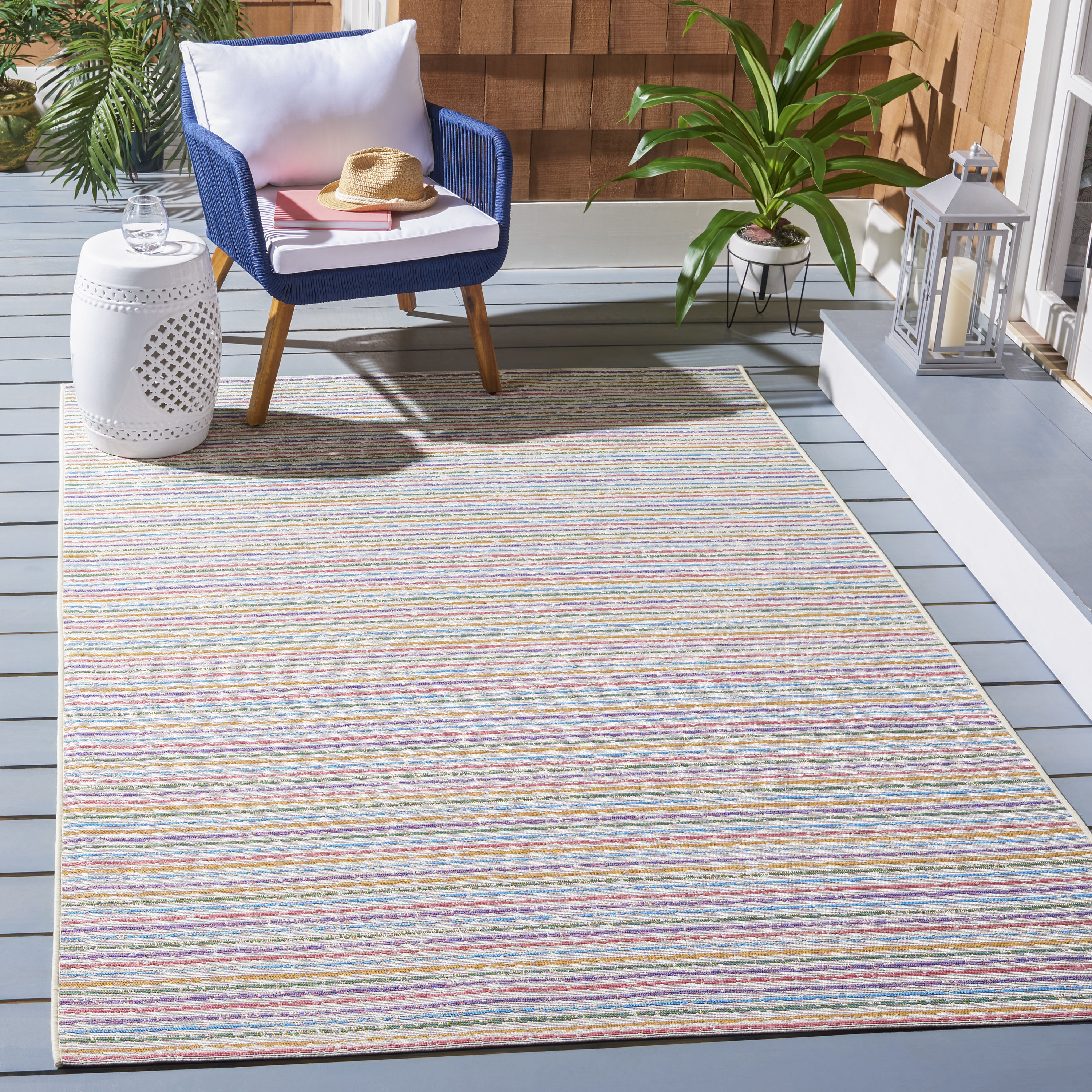 Ivory Bliss Easy-Care Synthetic 8' x 10' Reversible Area Rug