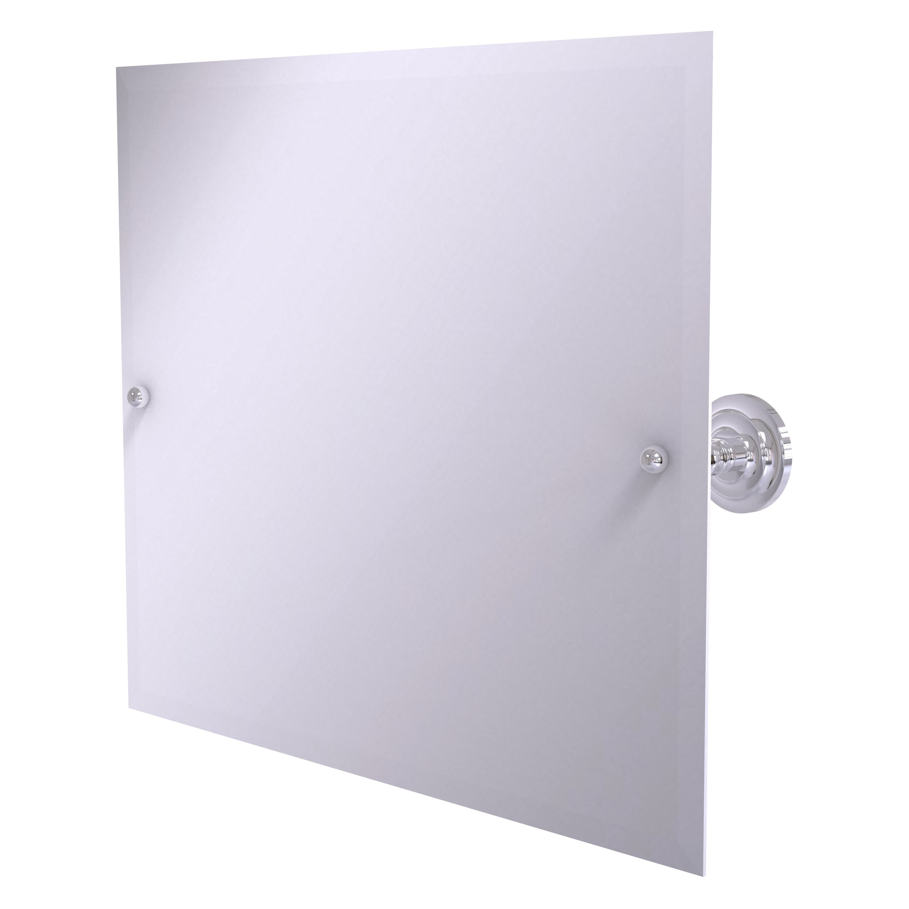 Allied Brass PQN-93-PC Prestige Que New 21-Inches x 21-Inches Beveled Frameless Rectangle Tilting Bathroom Vanity Mirror ( Polished Chrome )