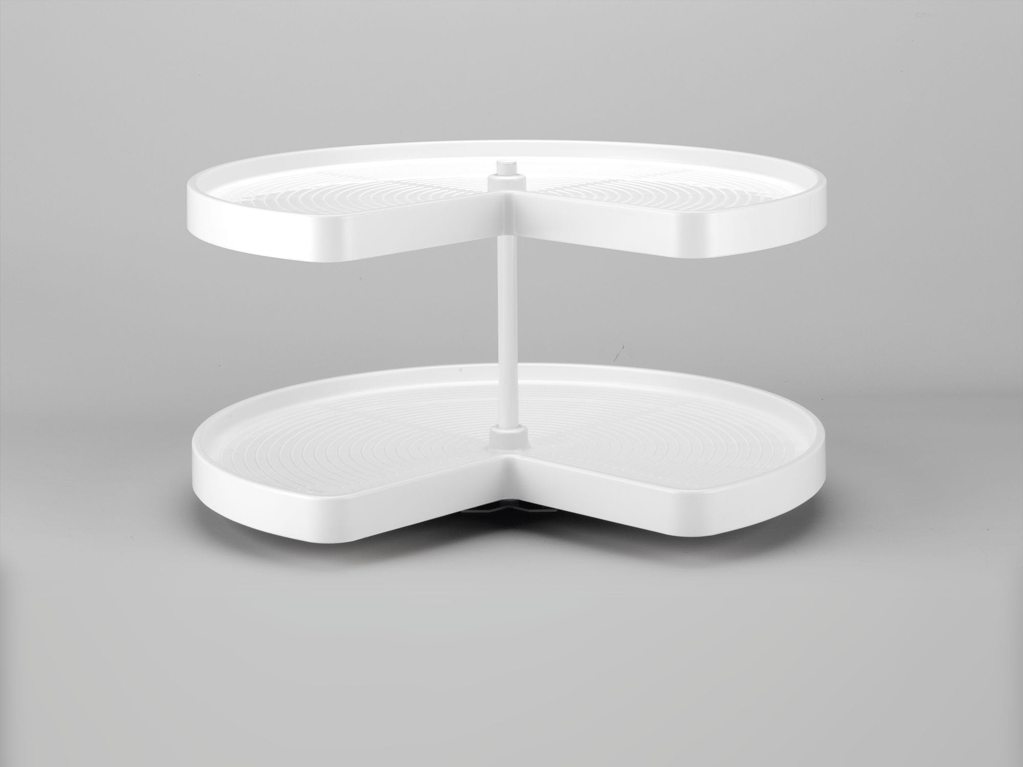 Rev-A-Shelf LD-2472-32BM-11-1 2 -Tier White Plastic Adjustable Height Kidney Cabinet Lazy Susan