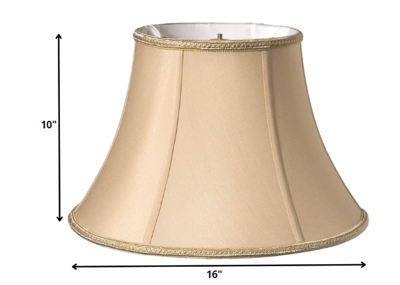 HomeRoots 10-in x 16-in Gold Silk Bell Lamp Shade at Lowes.com