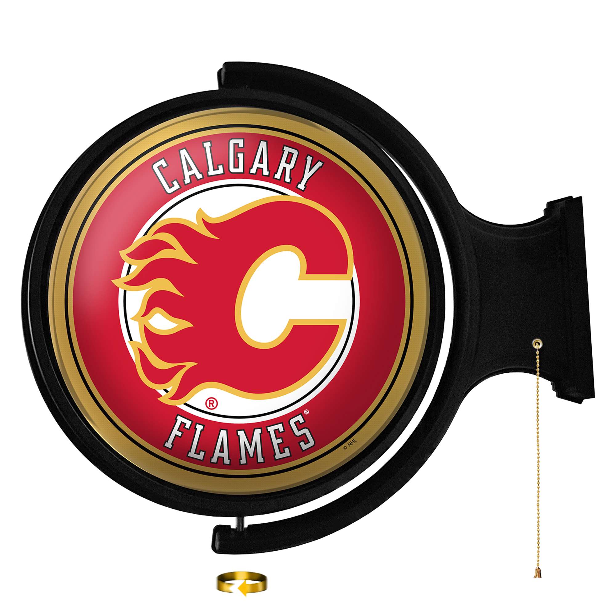 The Fan-Brand NHCALG-115-01 Calgary Flames Rotating Wall Lights 23-in Constant LED Game Room Lighted Sign