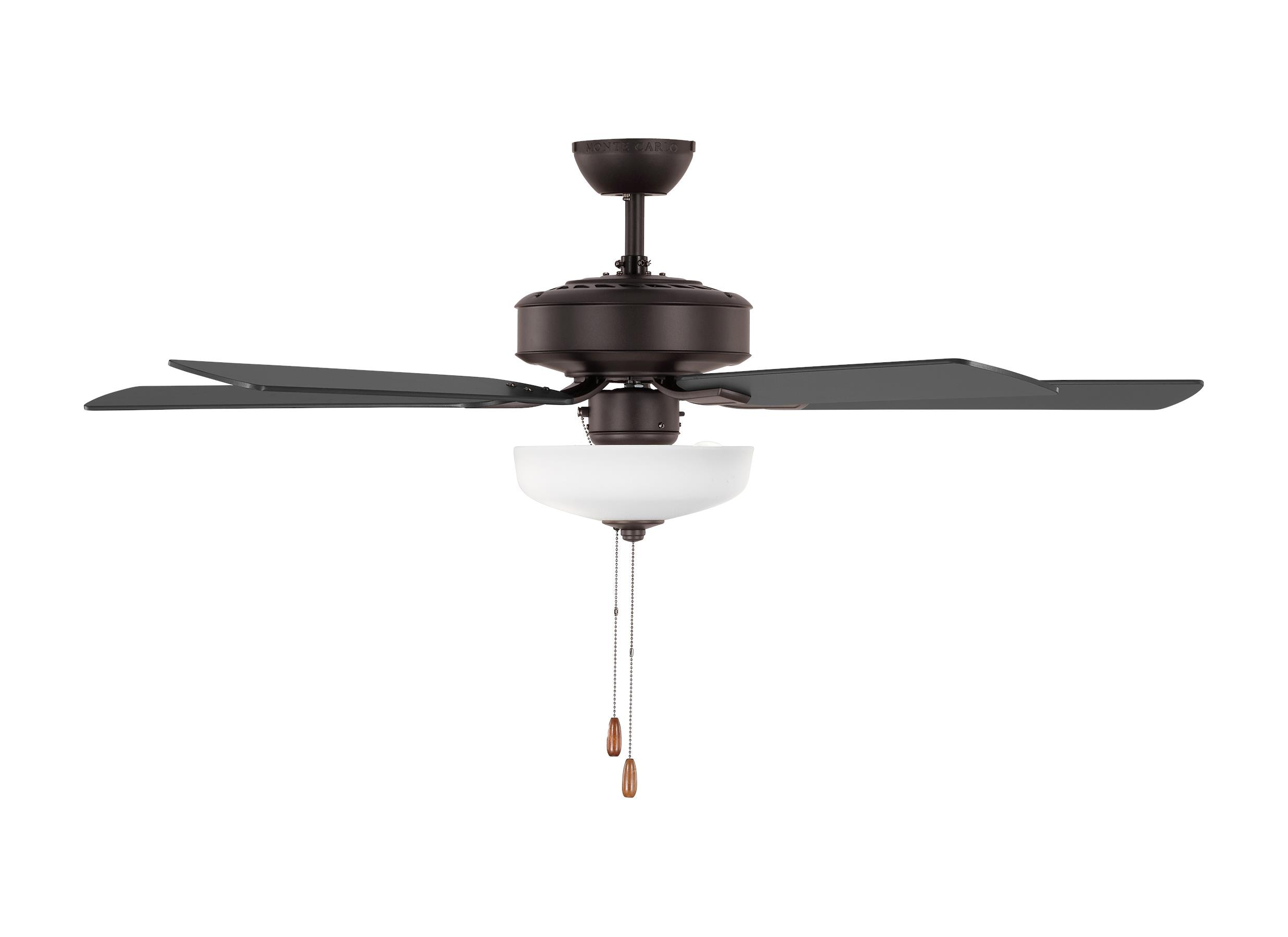 Linden 52'' Bronze Ceiling Fan with Matte White Glass Light Kit
