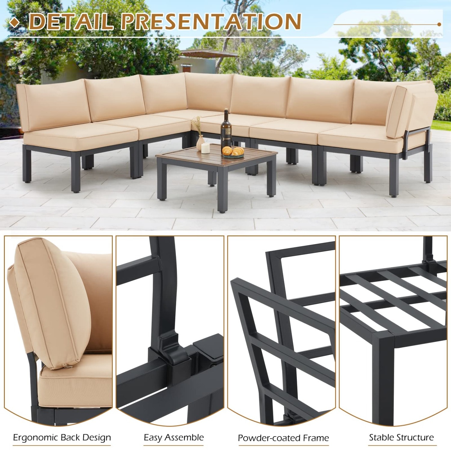 AECOJOY 16077BK-LS01 Patio-Sofas-Daybeds - View #3