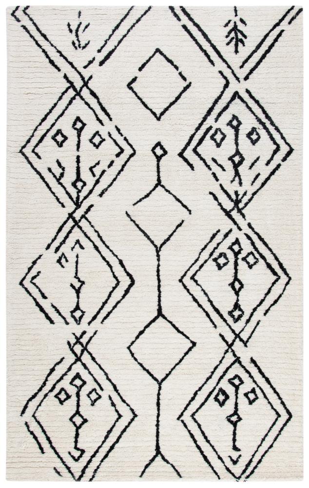 Safavieh CSB201Z-5 Casablanca Benita 5 x 8 (ft) Tufted Wool Ivory/Black Rectangular Indoor Abstract Area rug