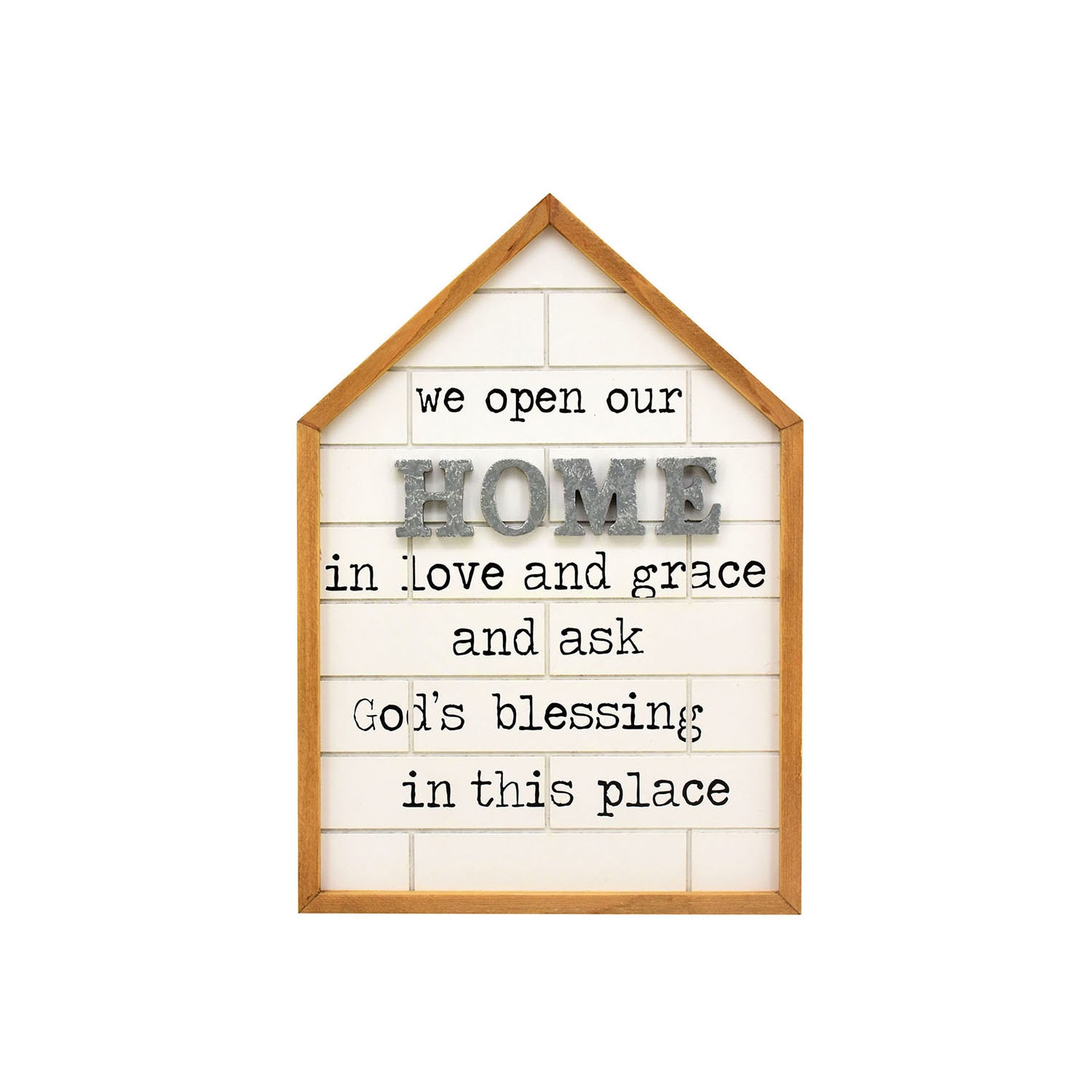 Parisloft PSG03 Home Sign Natural Wood Framed 15.8-in H x 11.1-in W Inspirational Wood Sign