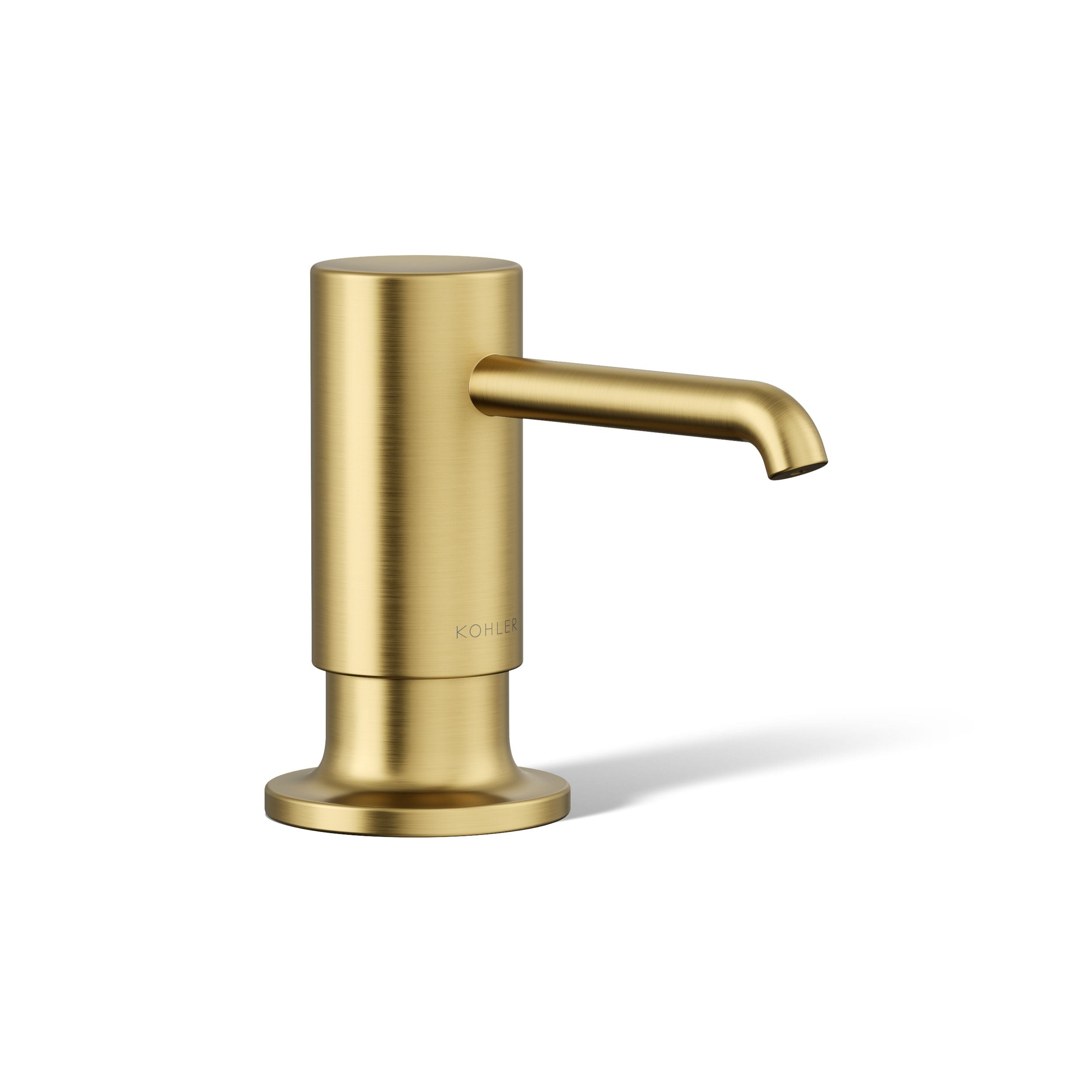 KOHLER - Purist Vibrant Brushed Moderne Brass 16-oz Capacity Deck-mount Soap and Lotion Dispenser