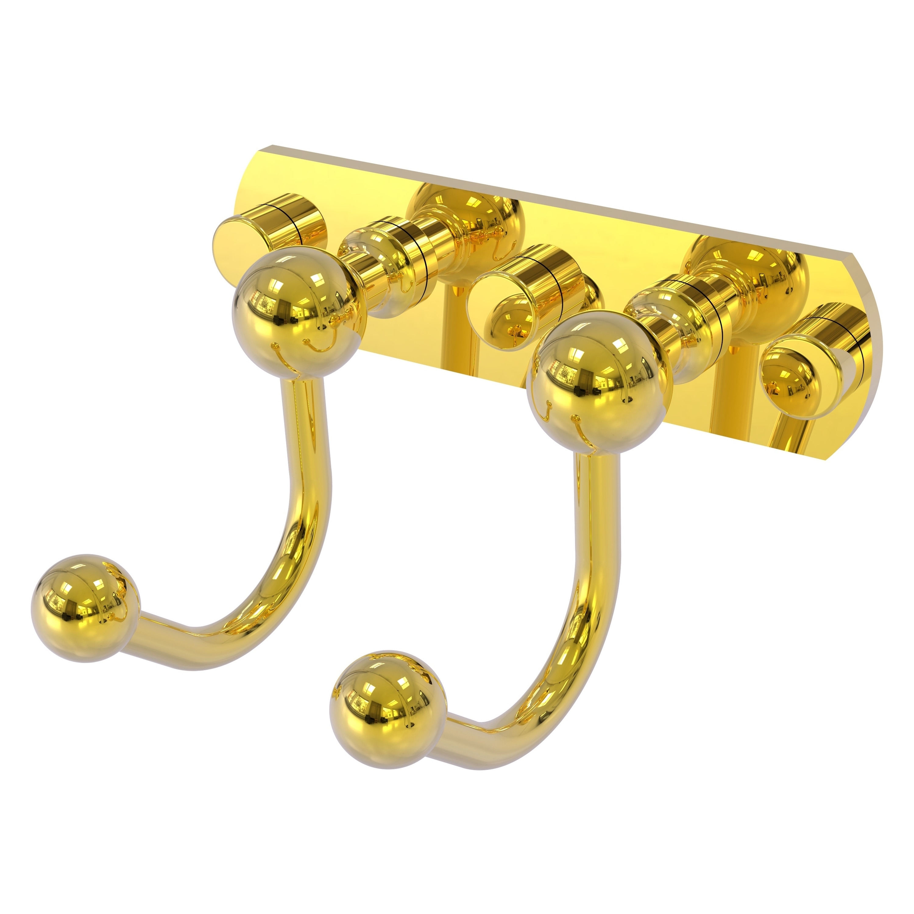 Allied Brass P1020-2-PB Prestige Skyline Polished Brass Double -Hook Wall mount Towel Hook
