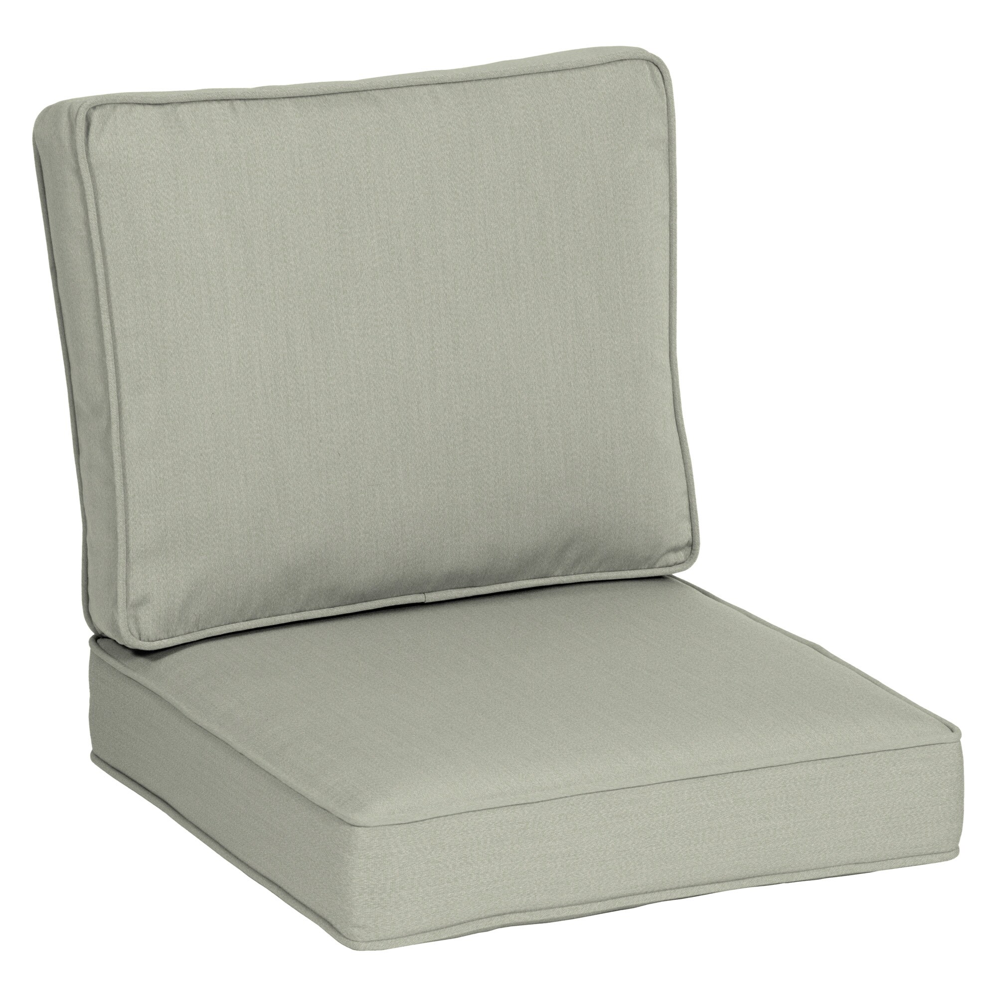 ARDEN AM0NF40B-D9Z1 Oasis Plush Back 24-in x 24-in 2-Piece Light Grey Deep Seat Patio Chair Cushion