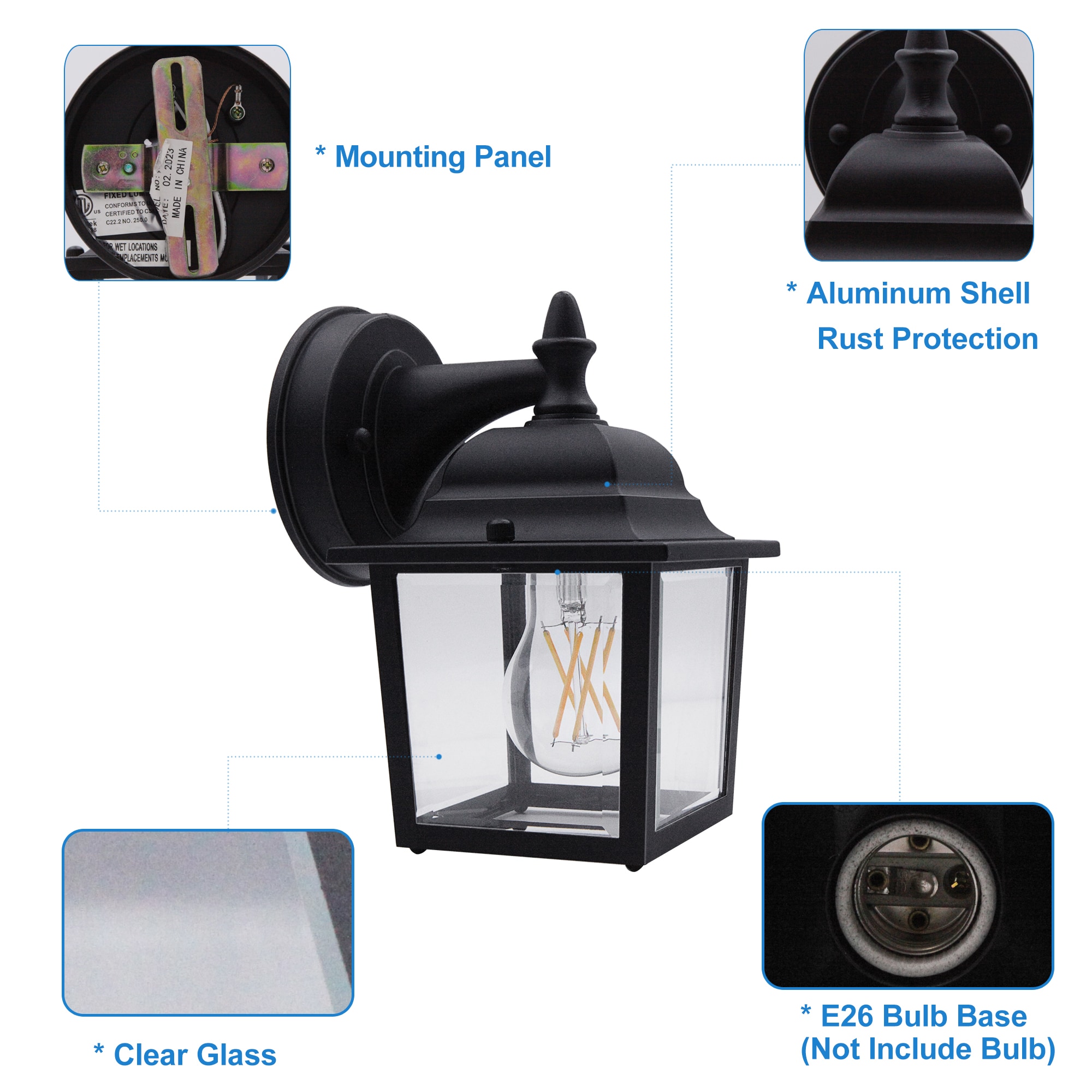 Lucere OD05080601-BK-2PKS Outdoor-Wall-Lighting - View #8