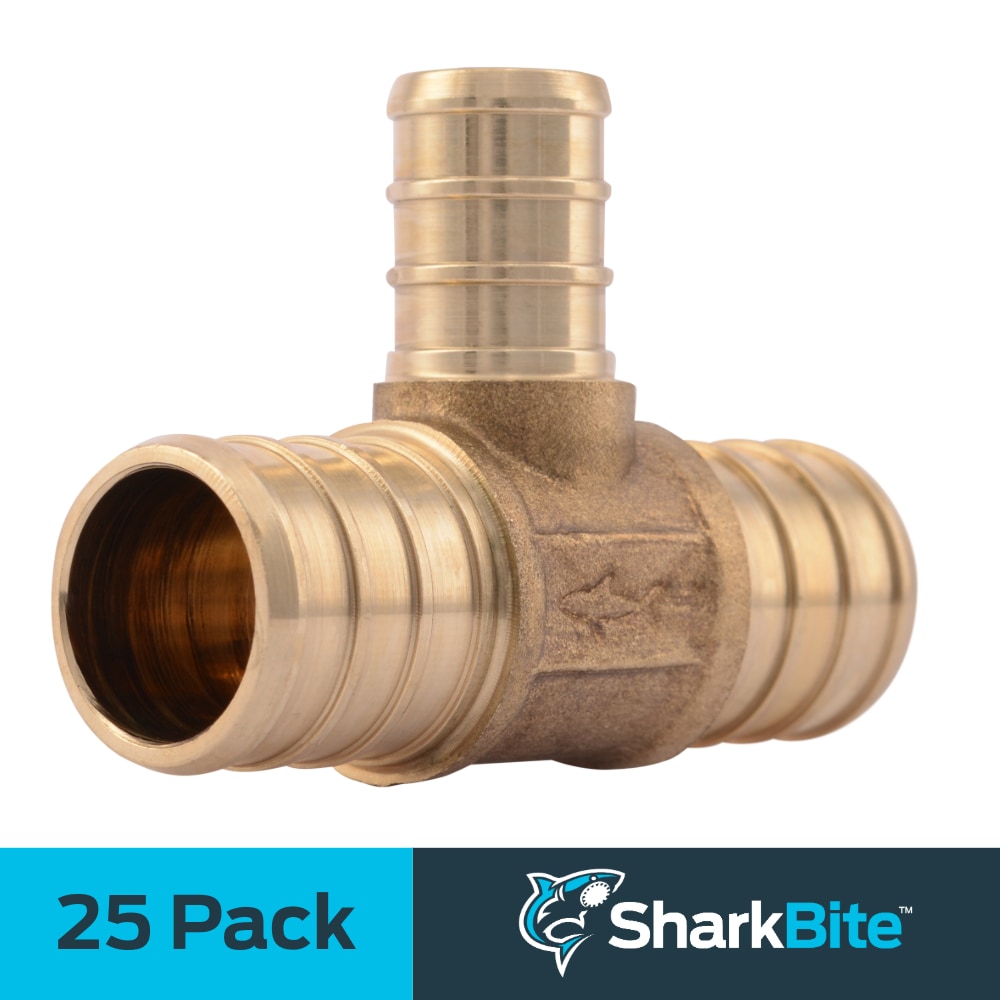 SharkBite UC412LF 3/4-in x 3/4-in x 1/2-in PEX Crimp Brass Reducing Tee (25-Pack)