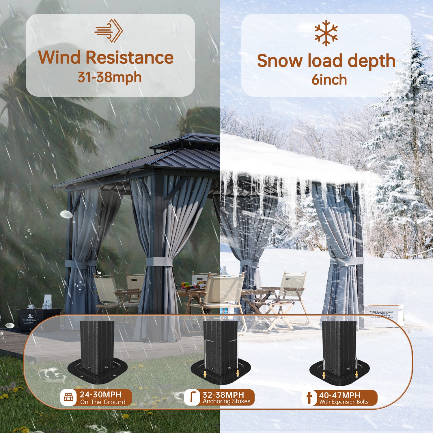 AOXUN G30013GR-1 Wood-Resin-Gazebos - View #8