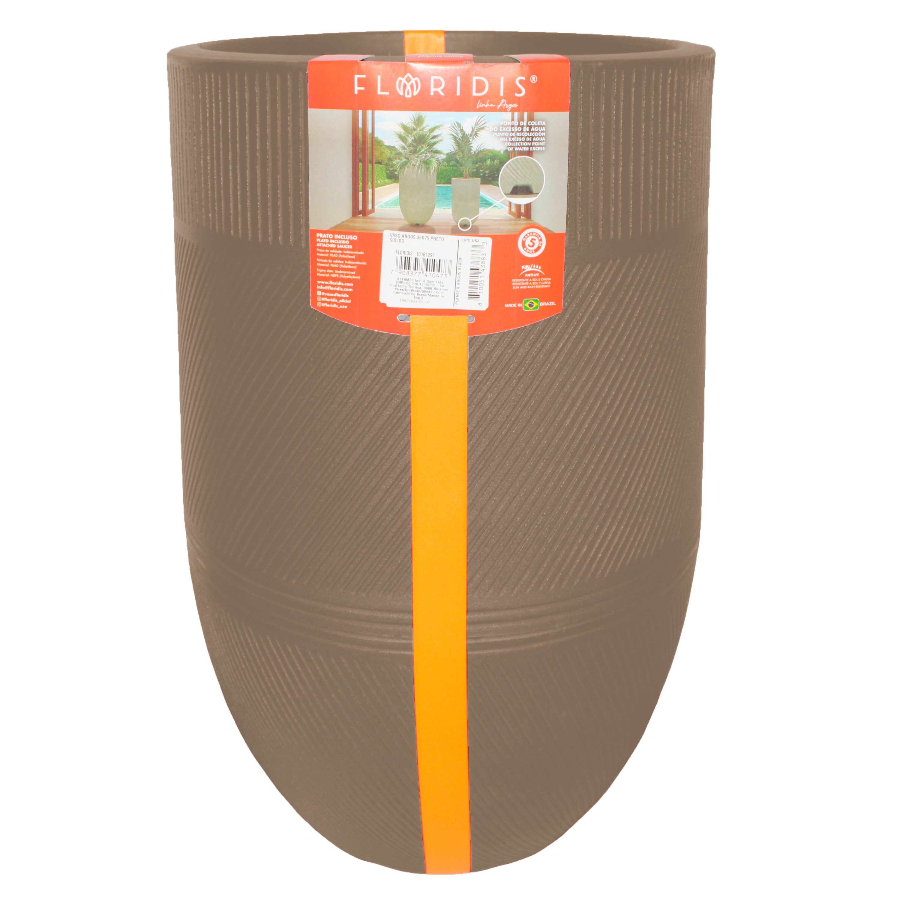 FLORIDIS 10161237 10.625-in W Off-white HDPE Indoor/Outdoor Planter