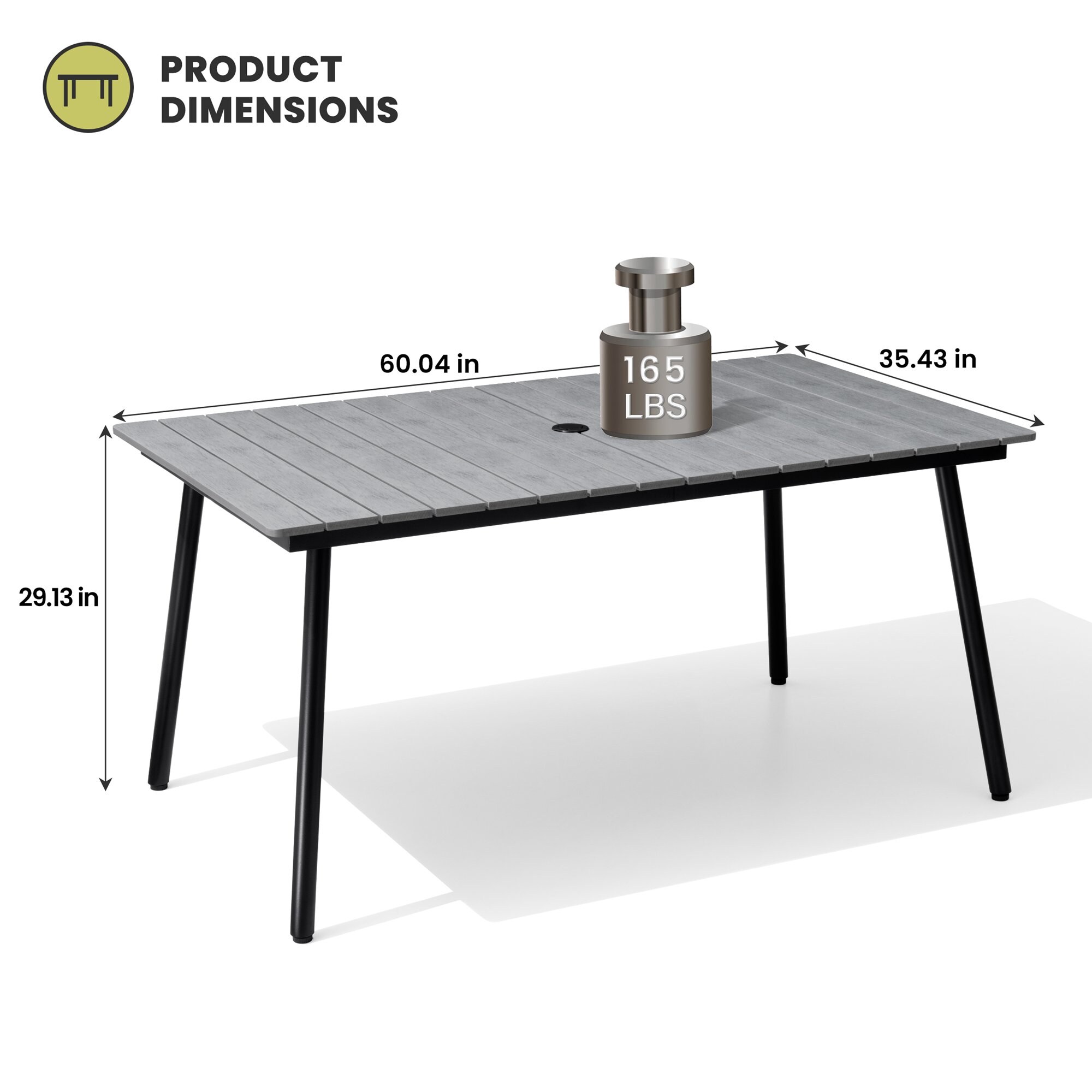 Crestlive Products CL-TB012GRY150 Patio-Tables - View #3