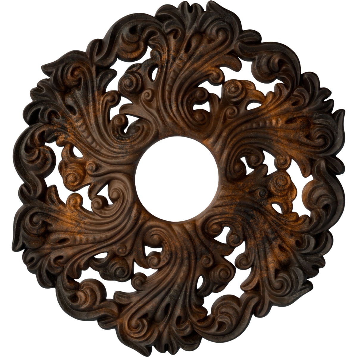 Ekena Millwork CM19ORRUS Orrington 19.625-in W x 19.625-in L Painted Rust Polyurethane Whole Ceiling Medallion