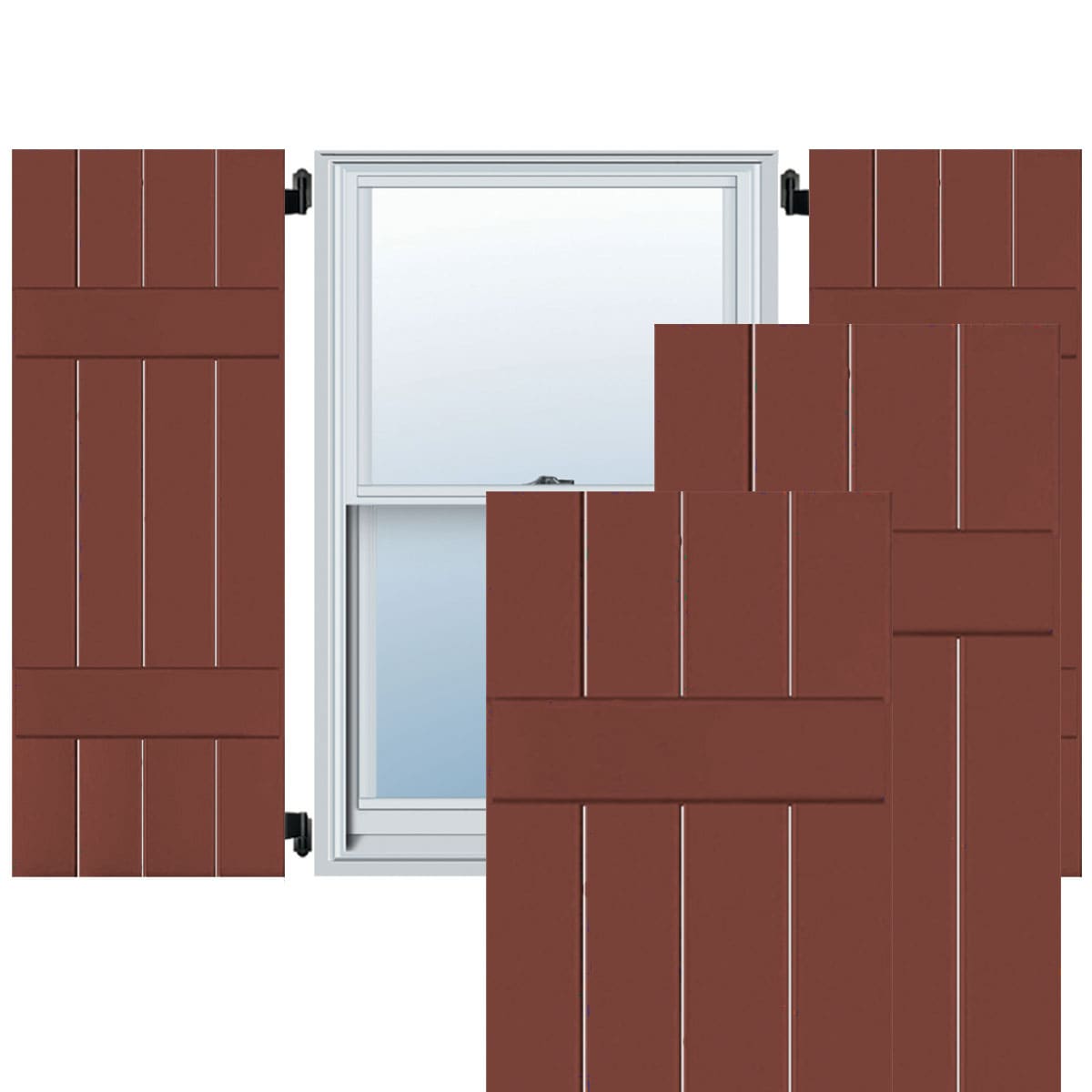 Ekena Millwork RWB15X079RWP 15-in W x 79-in H Country Redwood Board and batten Wood Exterior Shutters ( 2 -Pack )