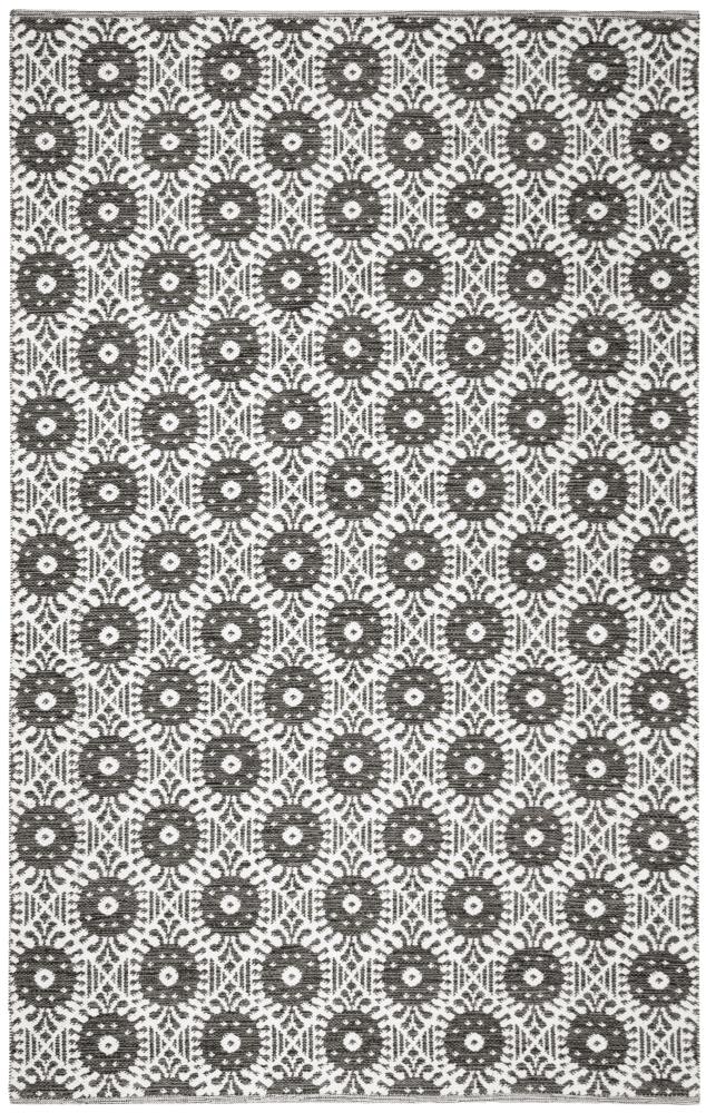 Safavieh MTK612A-8 Montauk Carmi 8 x 10 (ft) Cotton Black/Ivory Rectangular Indoor Abstract Coastal Area rug