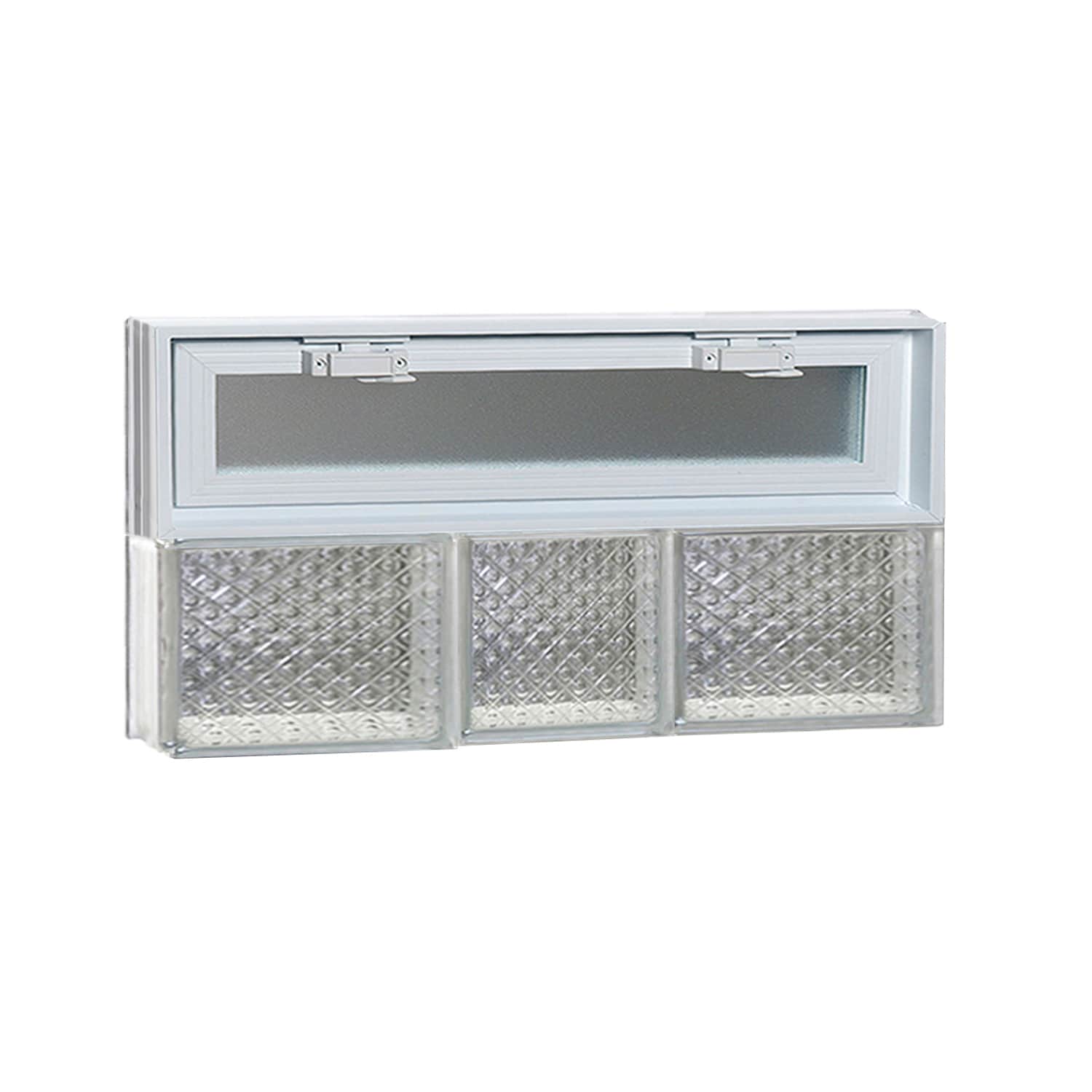 REDI2SET V2212DP Diamond Glass 21-1/4-in x 11-1/2-in Frameless Replacement Vented Glass Block Window