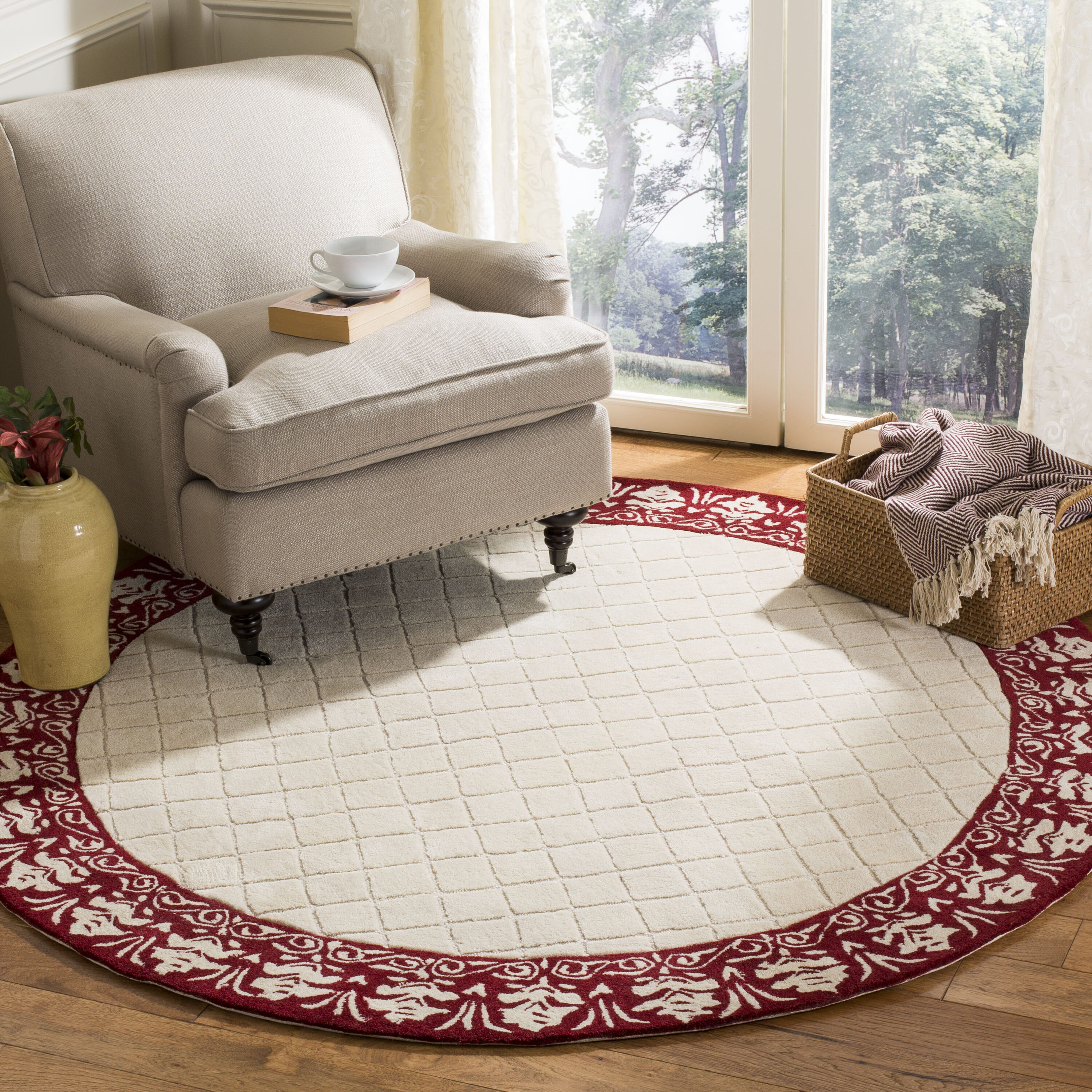 Tlp 755G Harrison Red 6ft x 6ft Traditional Rug