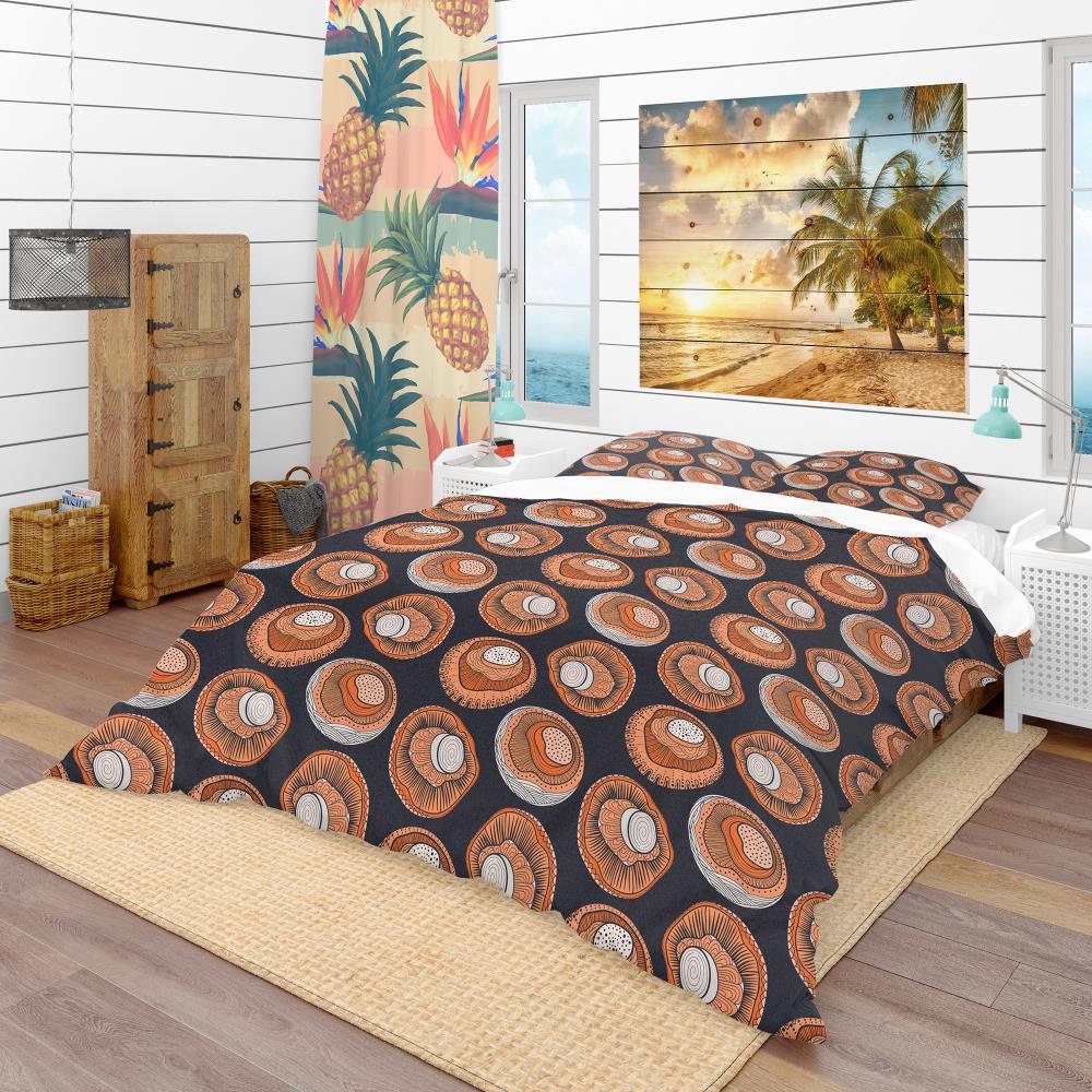 Designart BED18911-K 3 -Piece Black King Duvet cover Set