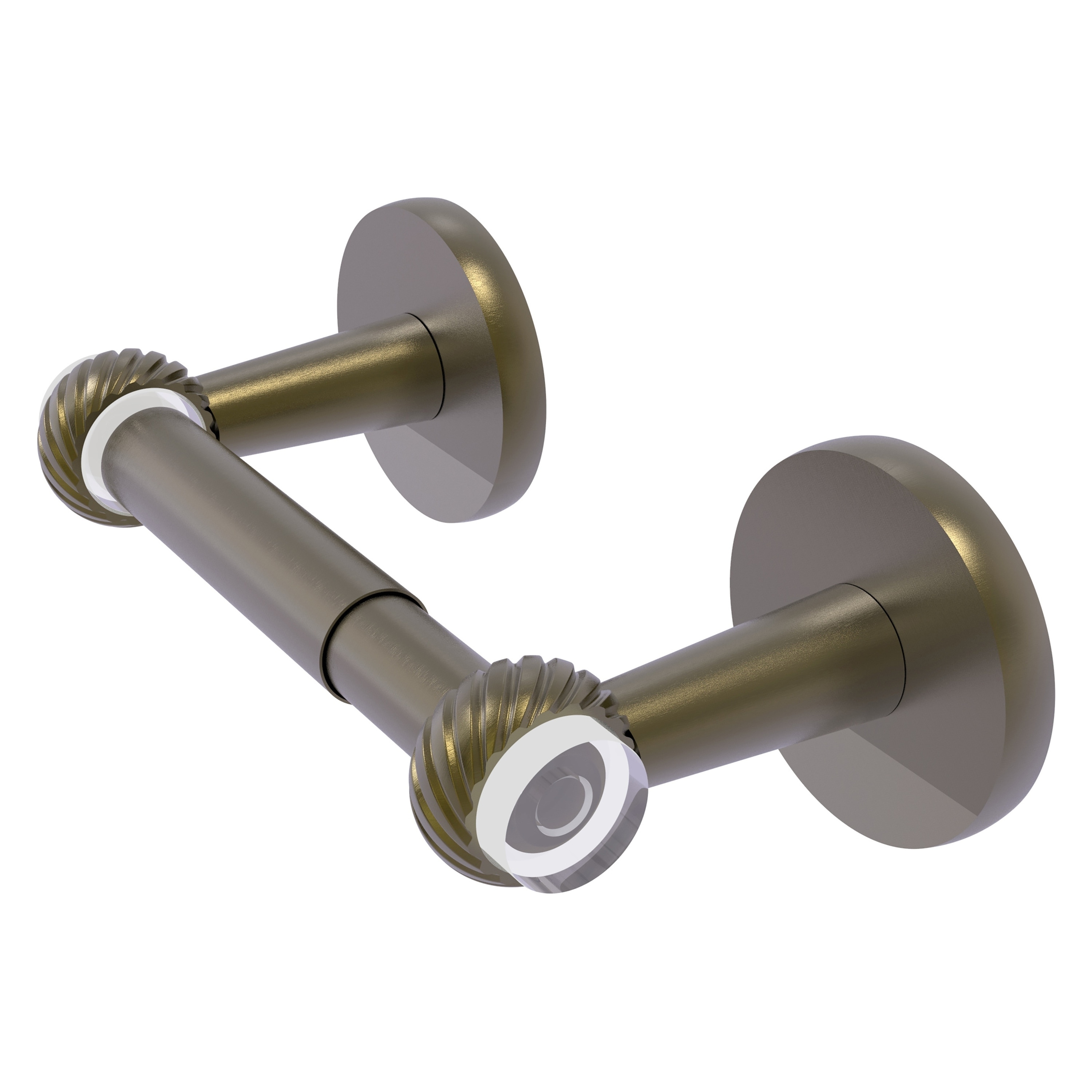 Allied Brass CV-24T-ABR Clearview Antique Brass Wall mount Double post Toilet Paper Holder 1 -Rolls with Storage