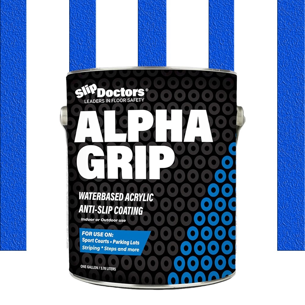 SlipDoctors S-CT-ALPHASFBLU1G Alpha Grip Safety Blue Matte Interior/Exterior Anti-Skid Porch and Floor paint ( 1-gallon )