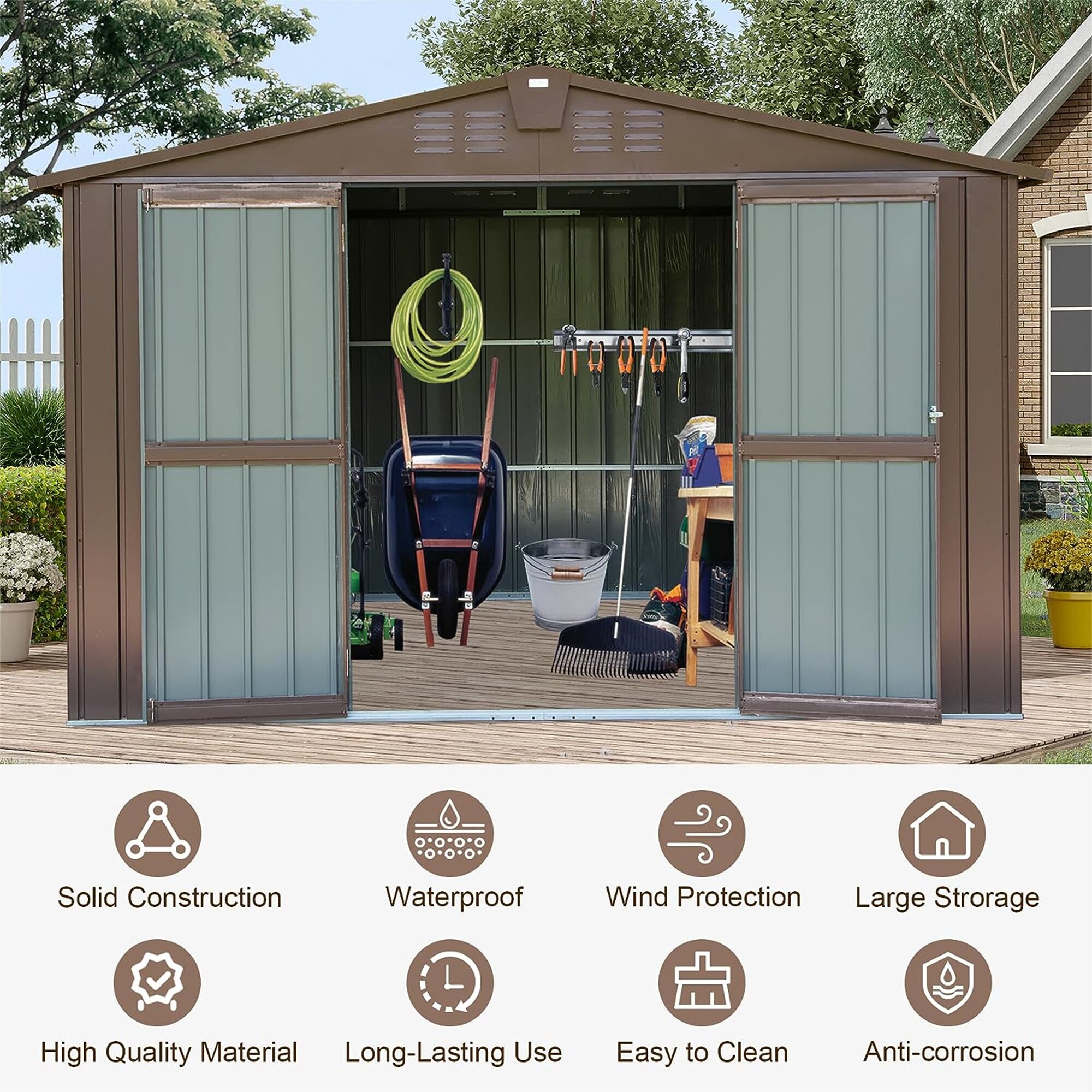 Clihome CL-TP71700196LBW Metal-Storage-Buildings-Sheds - View #7