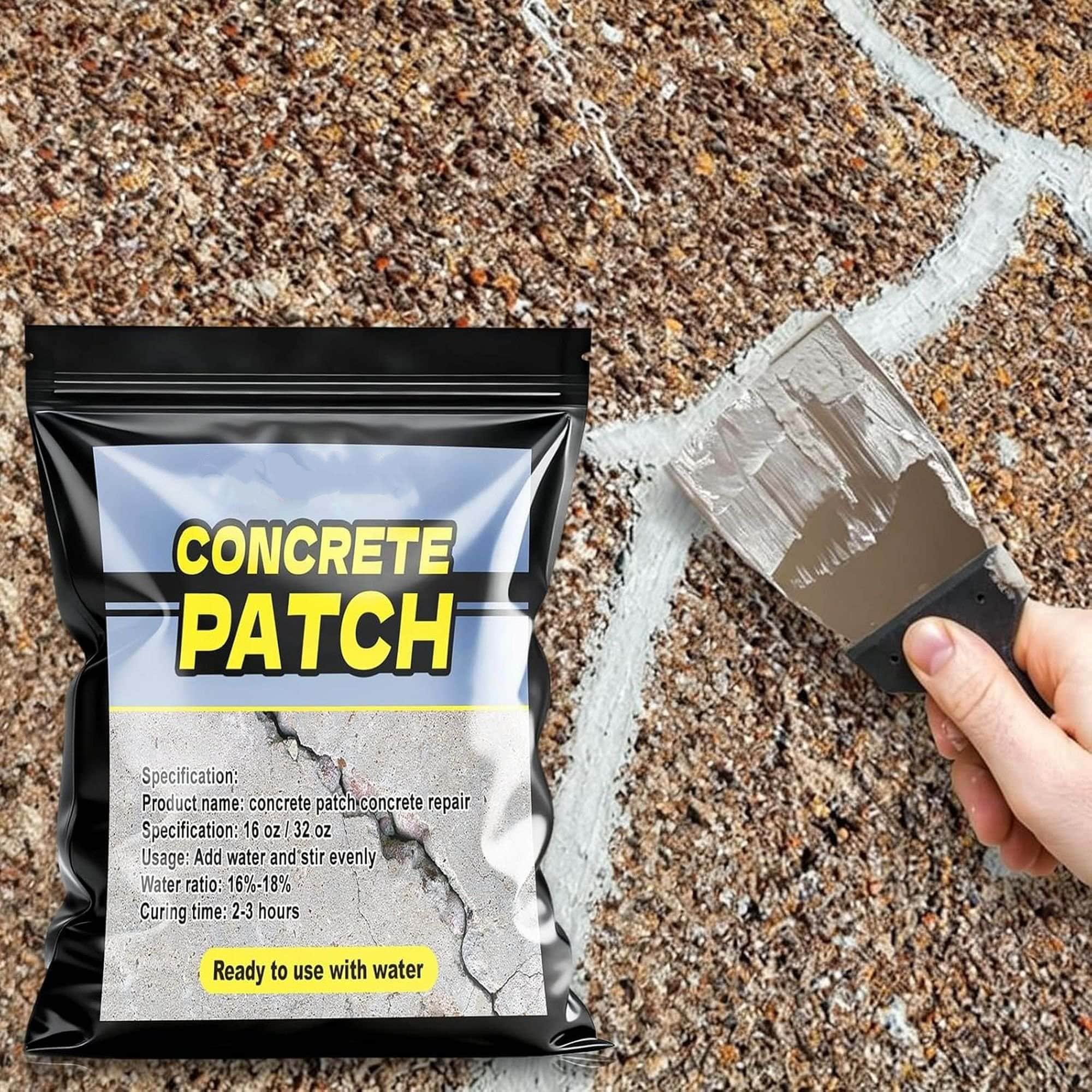 Angel Sar Concrete Repair with 16 Ounce Patch for Spalls Cracks in ...
