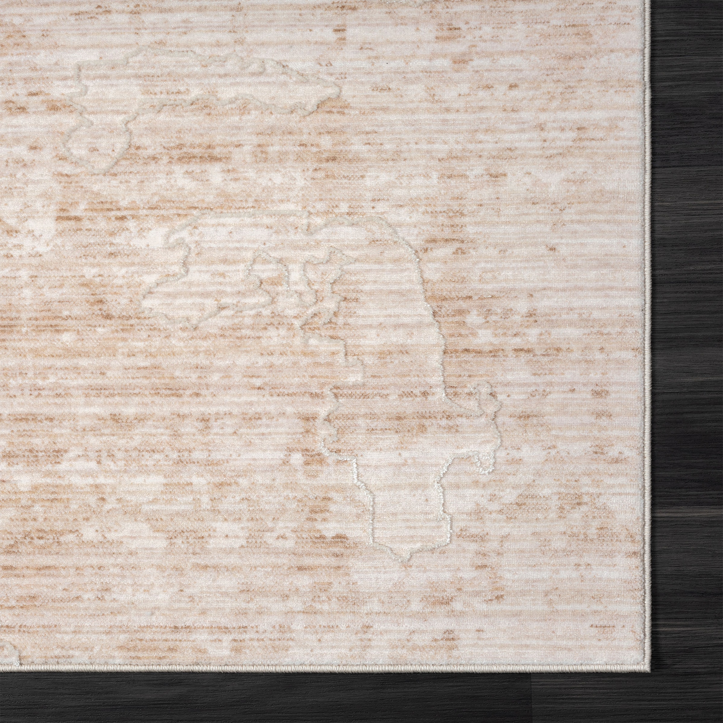 Ivory Abstract Polyester Blend 4' x 6' Area Rug