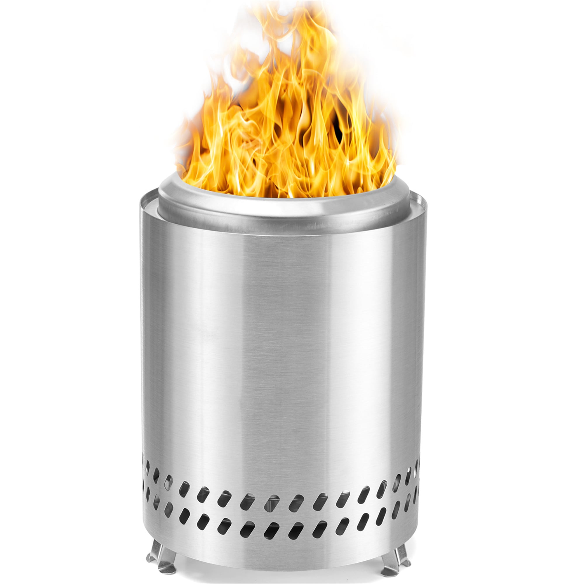 BABOOM BOM-3458240-OR Smokeless Fire Pit 7-in W Silver Stainless steel Wood-Burning Fire Pit