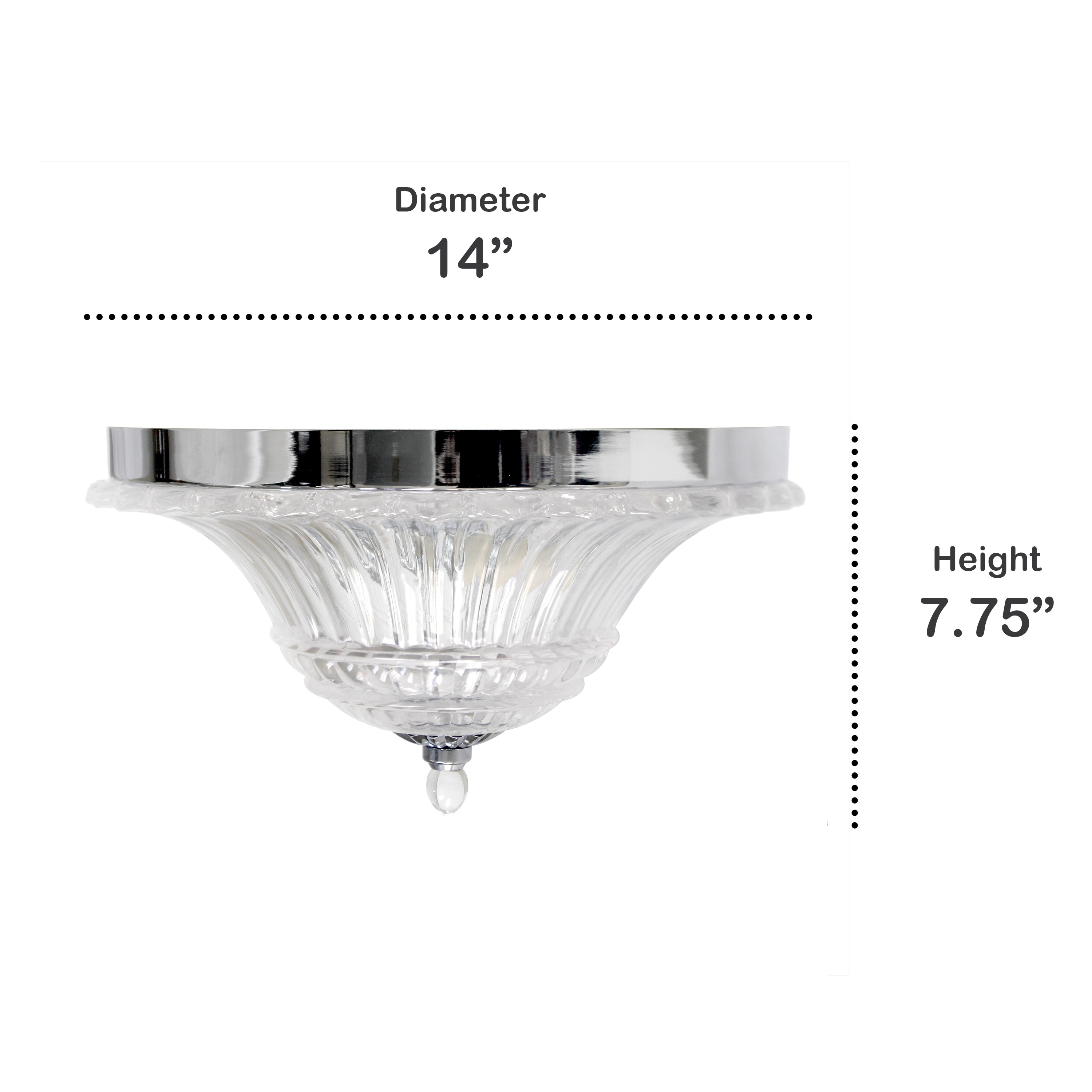 Elegant Blossom Chrome Glass 2-Light Flush Mount Ceiling Fixture