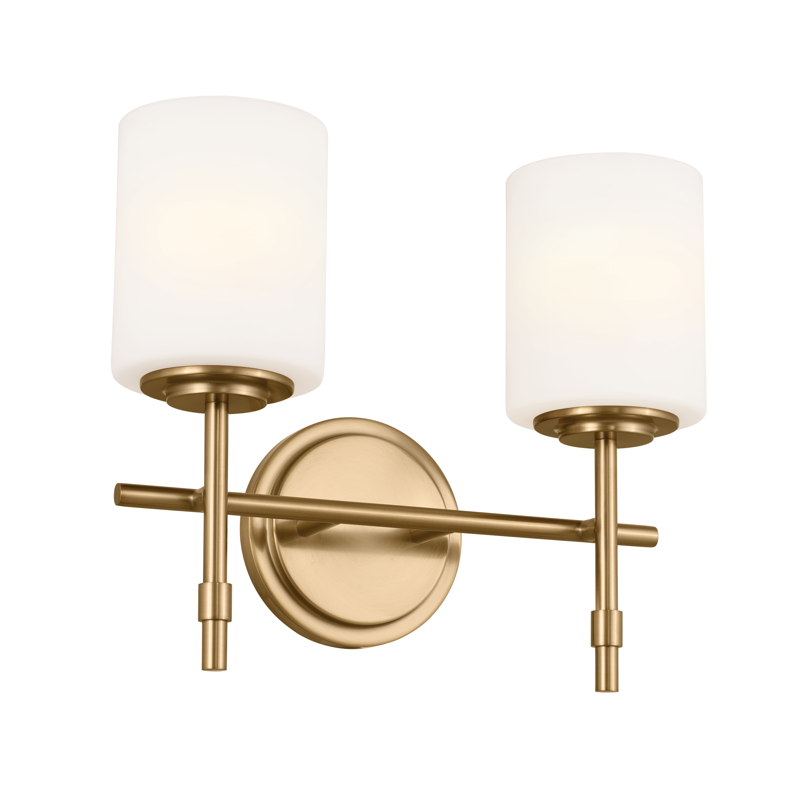 Kichler 55141BNB Ali 14-in 2 -Light Brushed Gold Traditional Vanity light