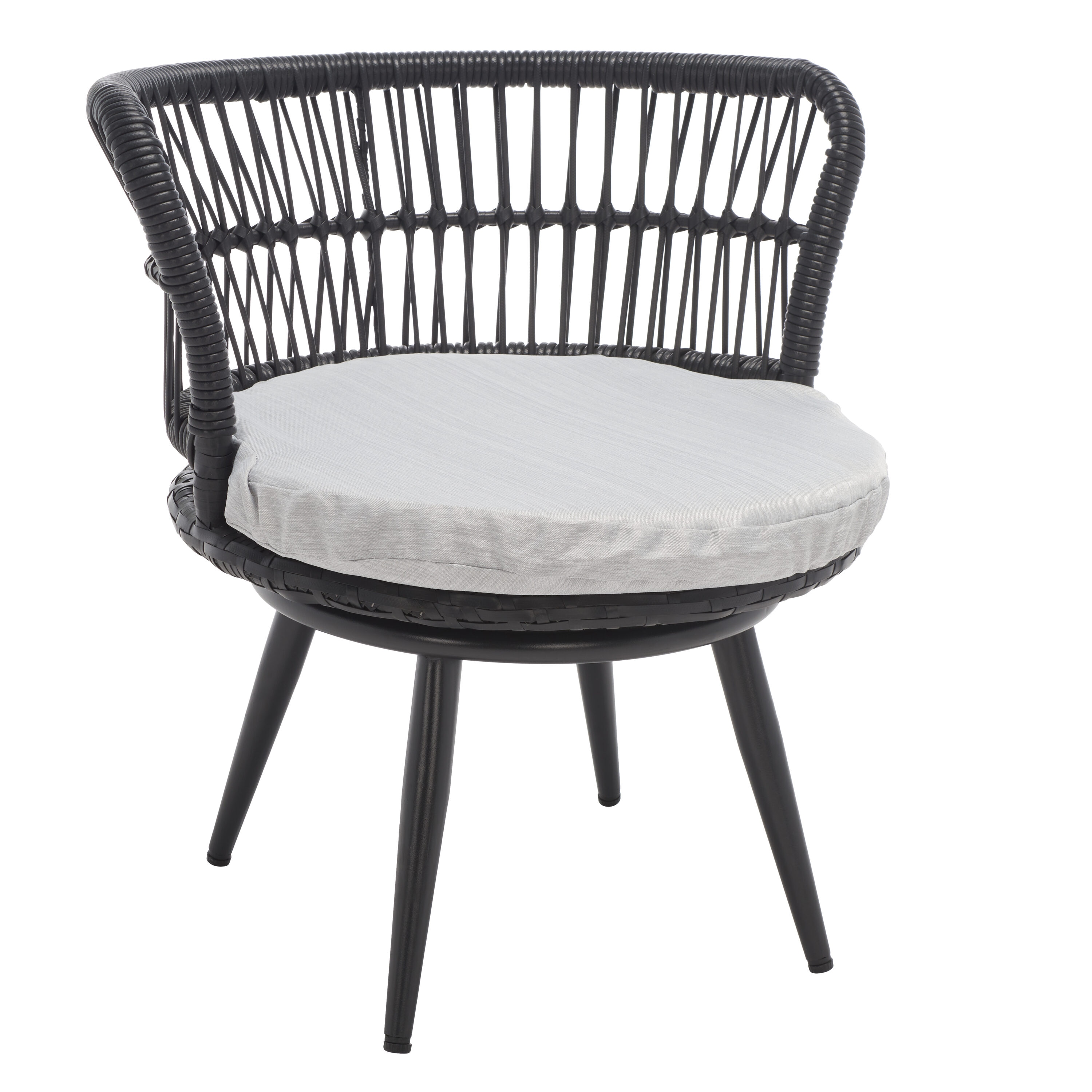 Breezy Charm Black & Grey 3-Piece Outdoor Lounge Set