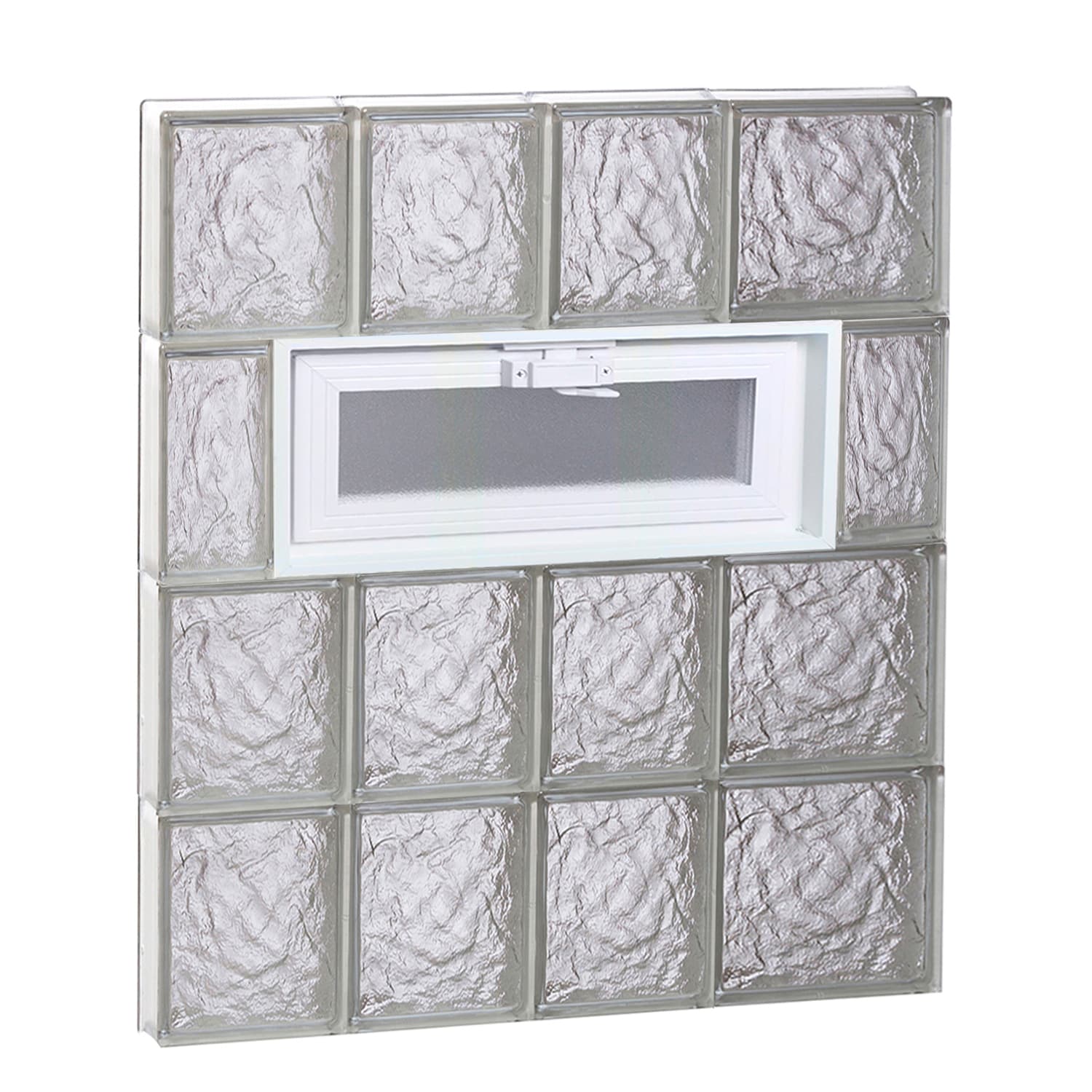 REDI2SET Ice Glass 25-in X 31-in Frameless Replacement Glass Block ...