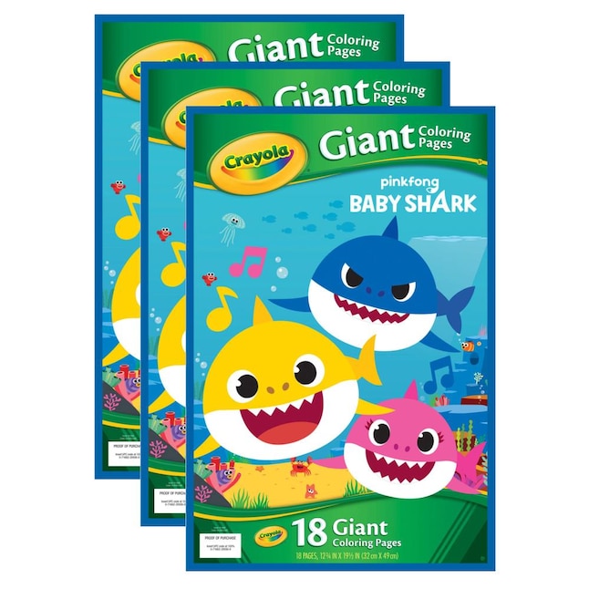 Crayola Giant Coloring Pages Baby Shark, Baby Shark Dresser Knobs